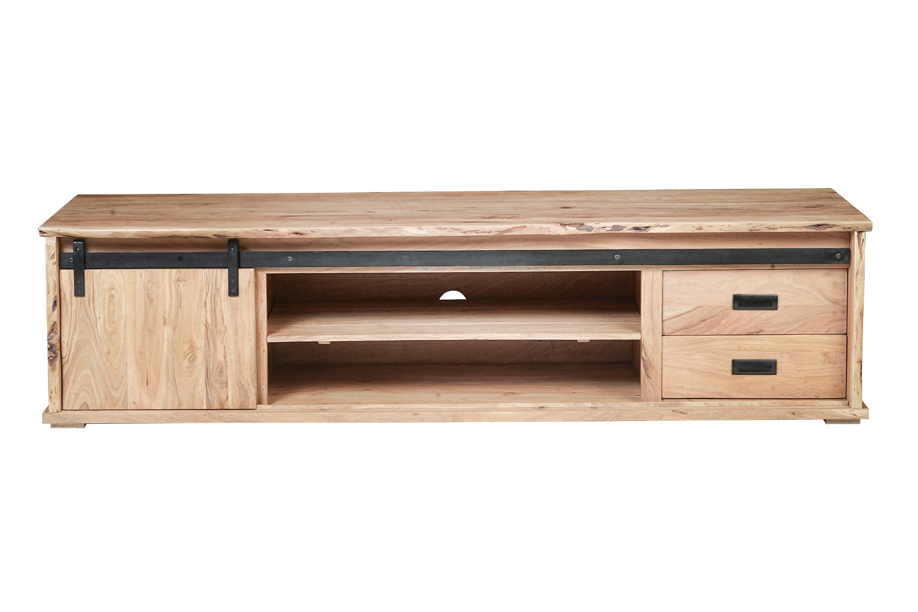Lowboard Baumkante 200 x 55 x 50 cm Akazienholz massiv naturfarben LIAN II