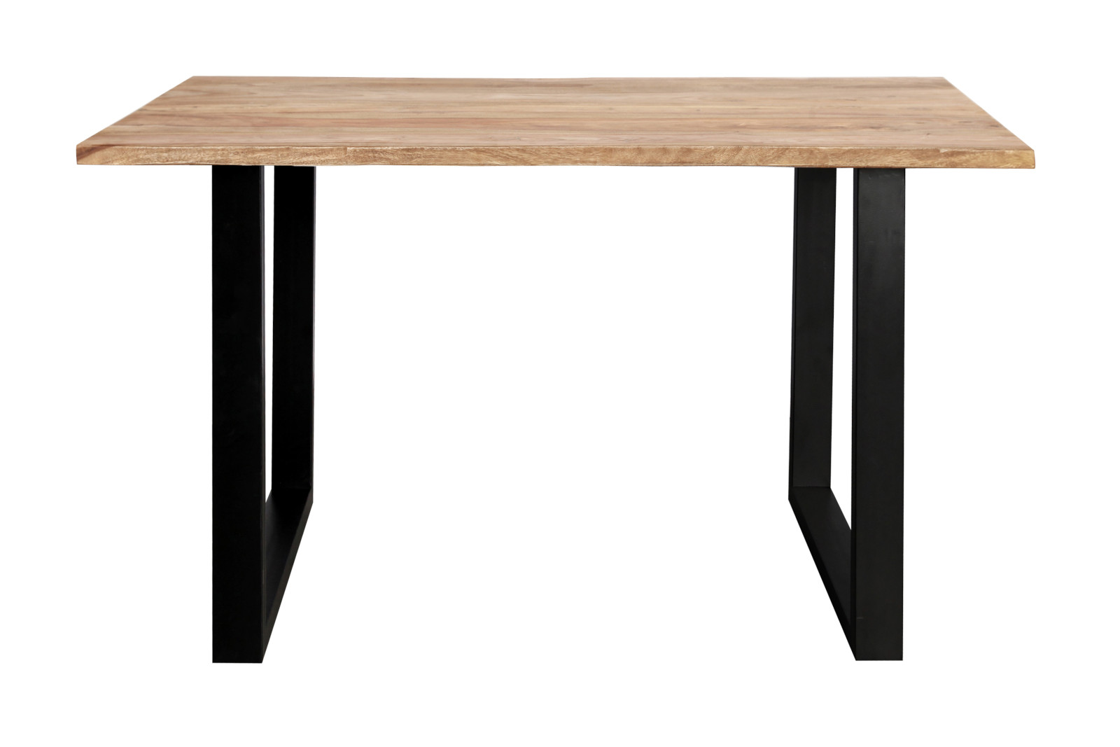 Baumkante Esstisch Sheesham naturbelassen 160 x 85 schwarz MAREK