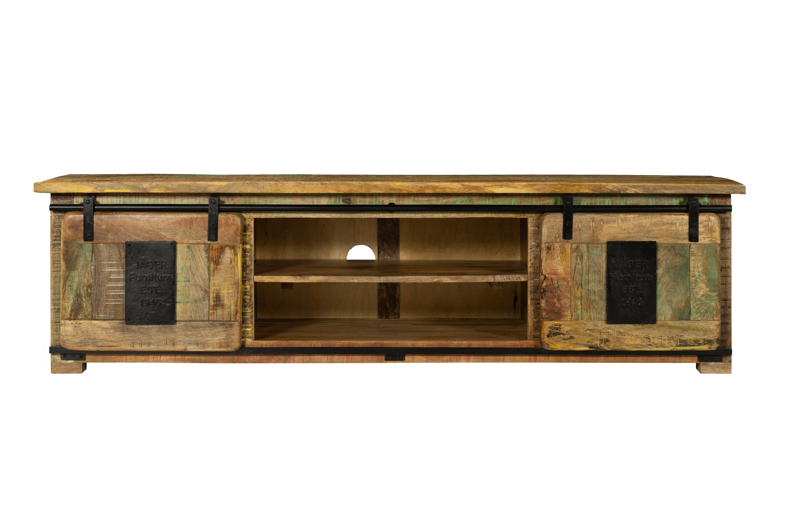 Lowboard Kommode TV-Board Mango massiv vielfarbig 180 x 50 x 55 cm LIBRO