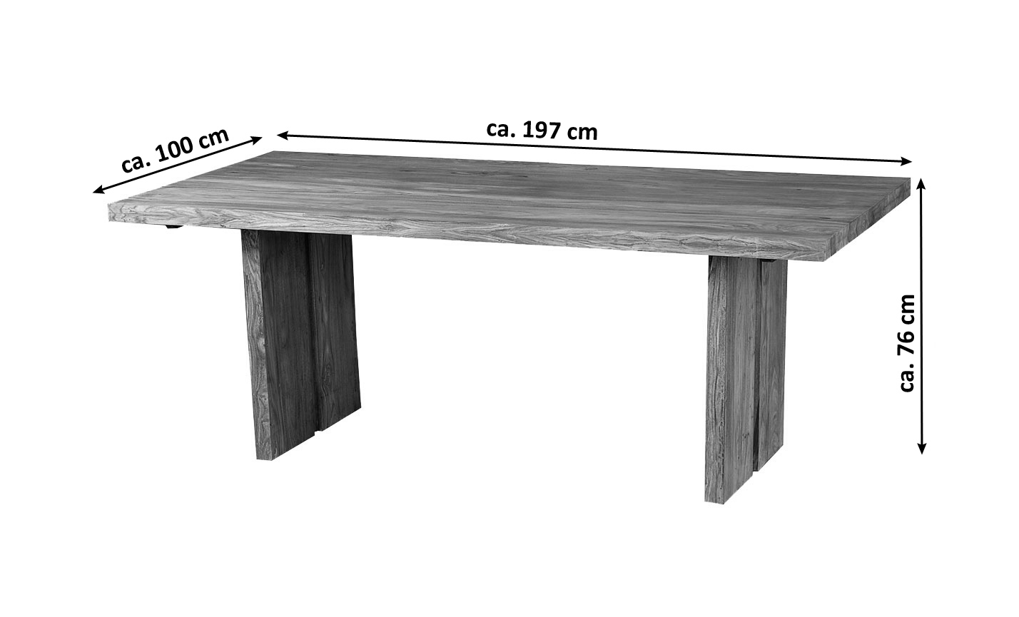 Esstisch Massivholz 197 x 100 cm Holztisch Sheesham SENSO