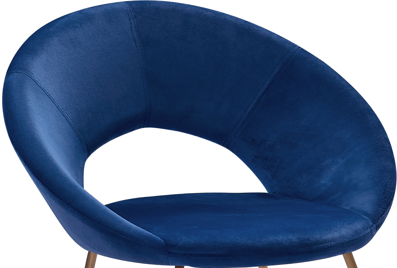  Schalenstuhl Samtbezug blau Gestell gold LENNY