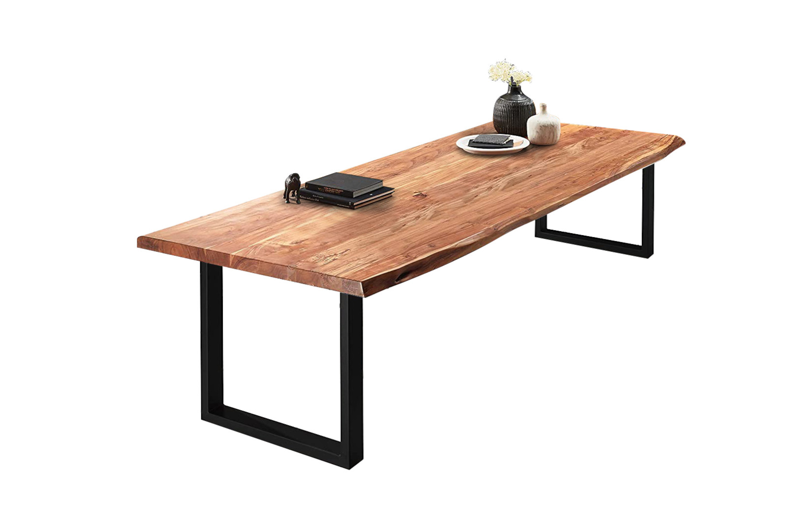  Esstisch Baumkante massiv Akazie natur 260 x 120 schwarz VALIN
