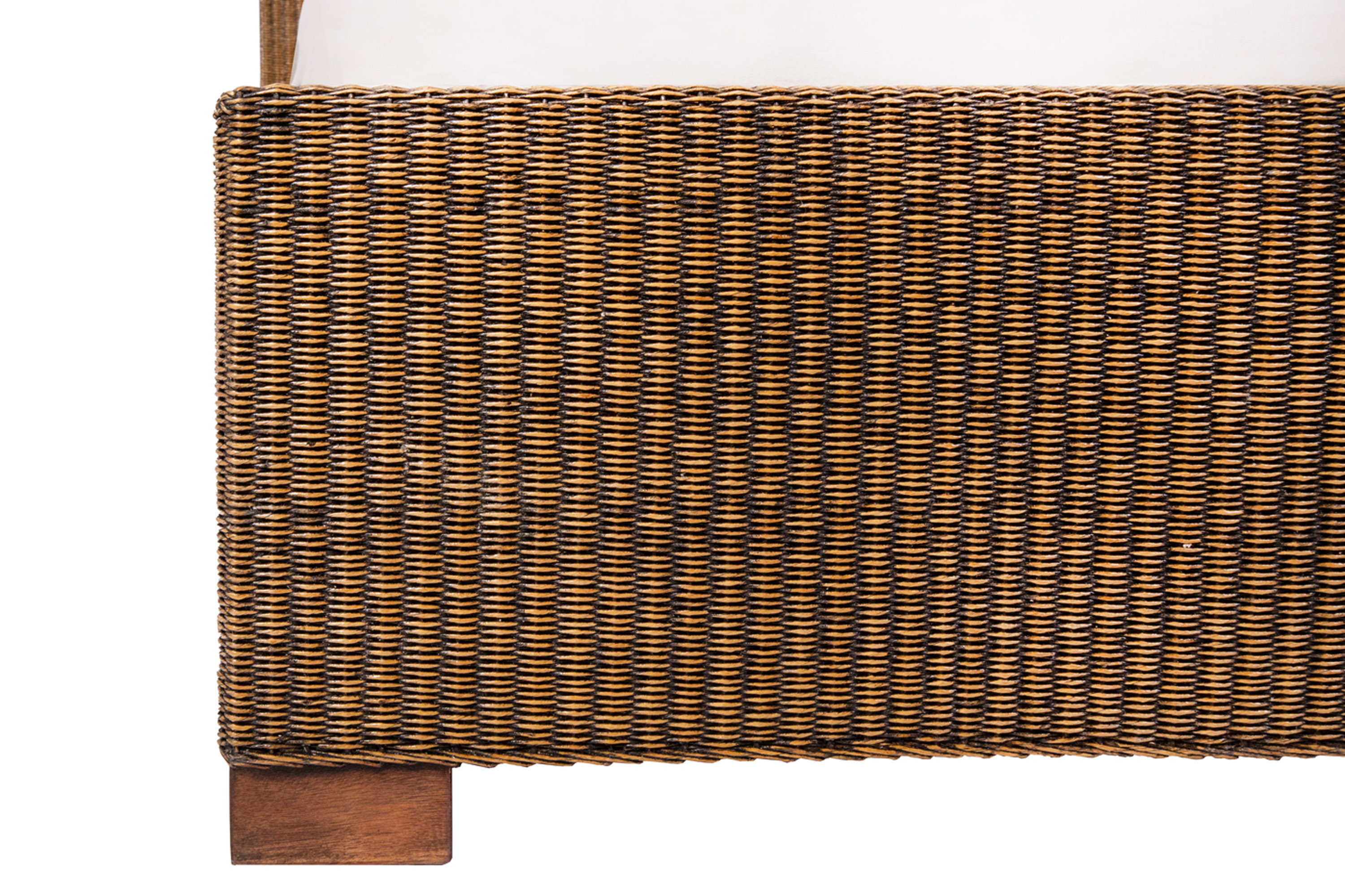 Loombett Korbbett Doppelbett Braun aus Loom-Geflecht 180 x 200 cm TUNIS