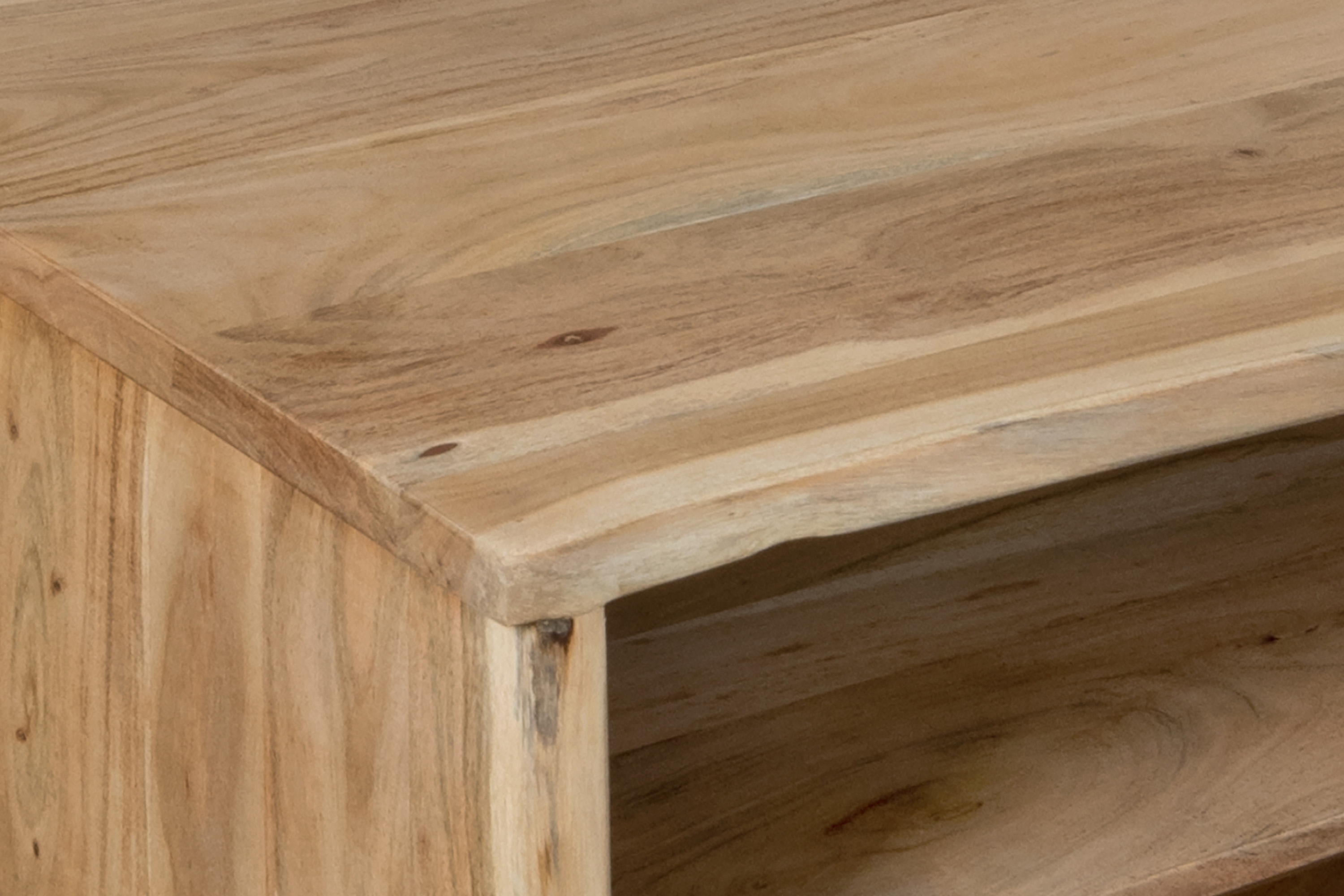 Couchtisch mit Ablage Akazie massiv 130 x 70 x 45 cm naturfarben DAHLIA