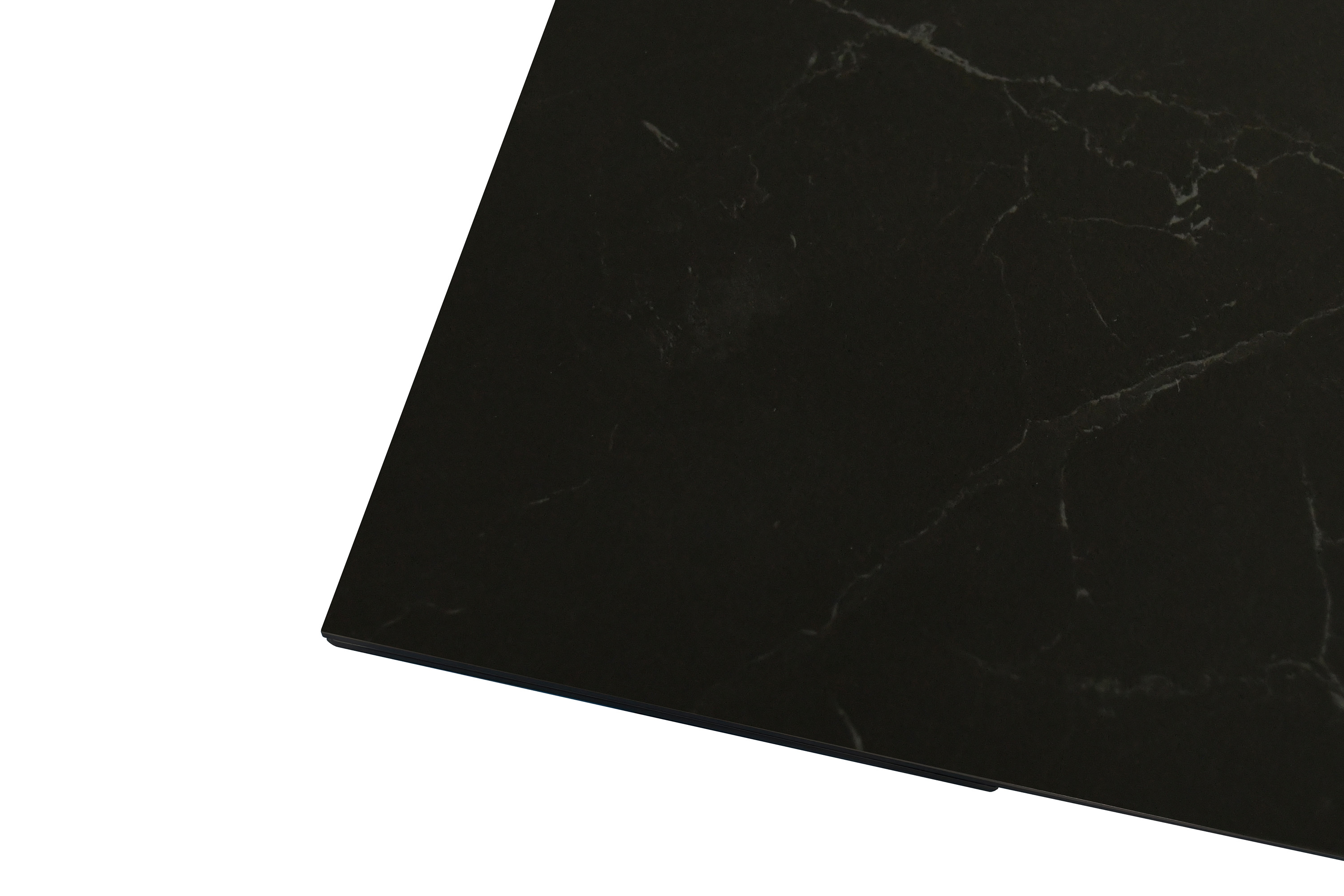 Esstisch Keramik schwarz 180(260) x 90 ausziehbar Spider-Gestell schwarz MIMO