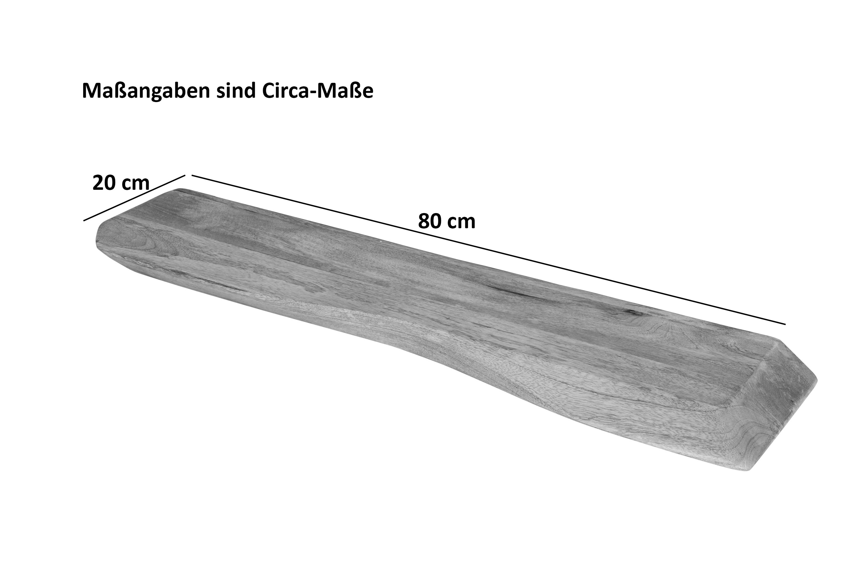 Steckboard mit Baumkante Wandregal Mango massiv natur lackiert 80 x 20 cm LIORA
