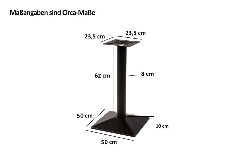 Tischgestell Bistrotische & Esstische Standfuß Einzelsäule 50x50x72 cm silber
