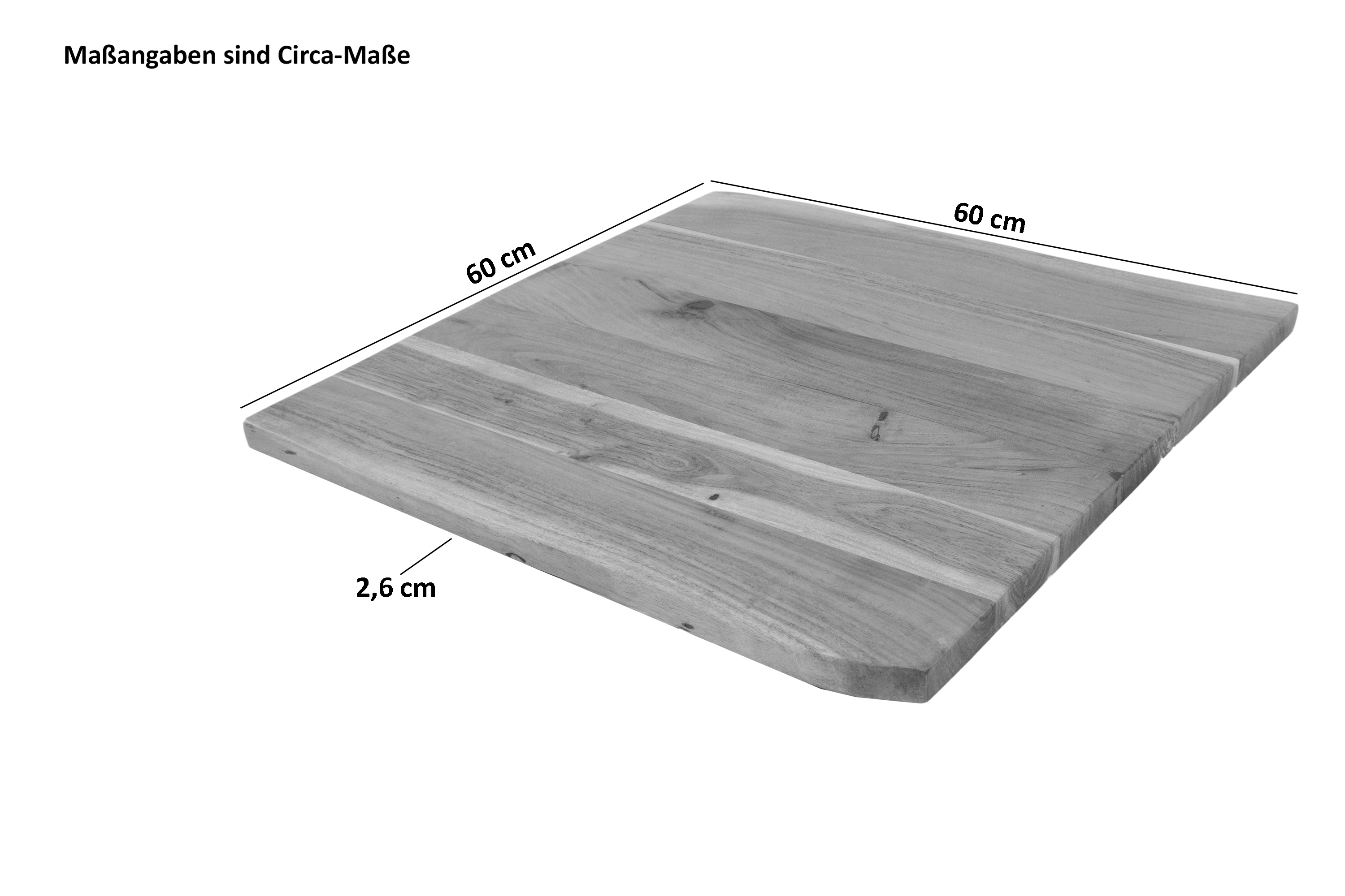  Tischplatte Baumkante Mango rough 60 x 60 cm CURT