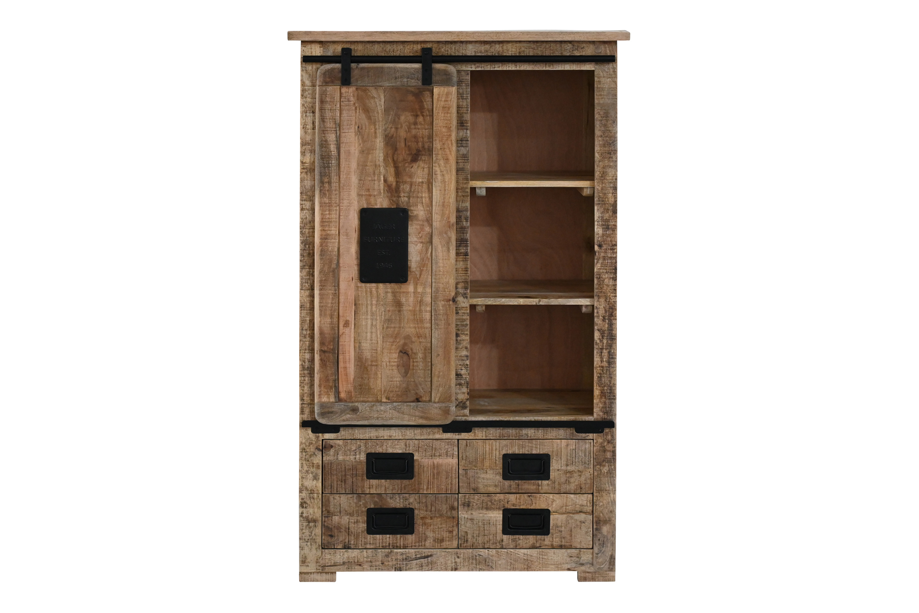 Highboard Mango Rough massiv 90 x 45 x 150 cm LIBRO