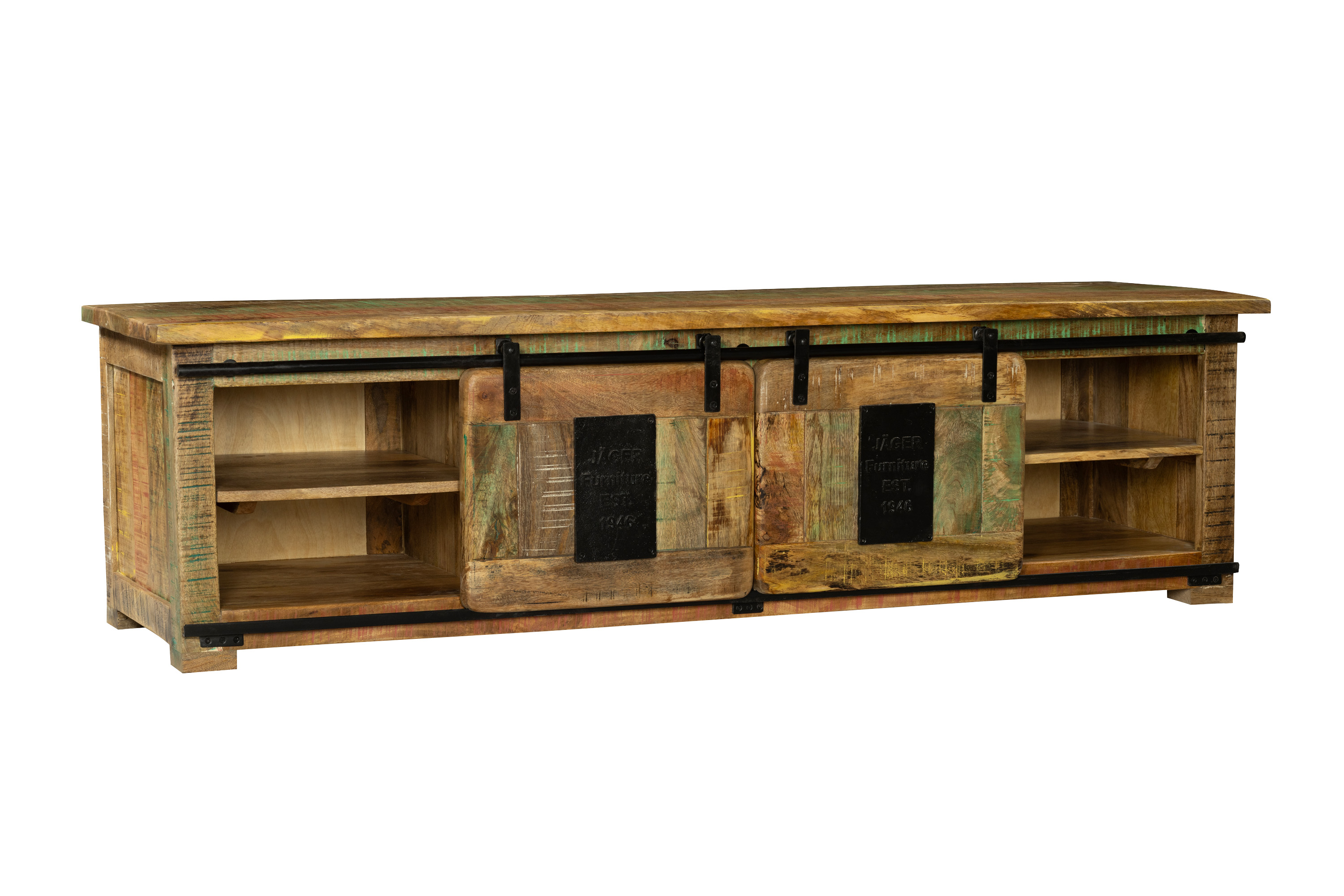 Lowboard Kommode TV-Board Mango massiv vielfarbig 180 x 50 x 55 cm LIBRO