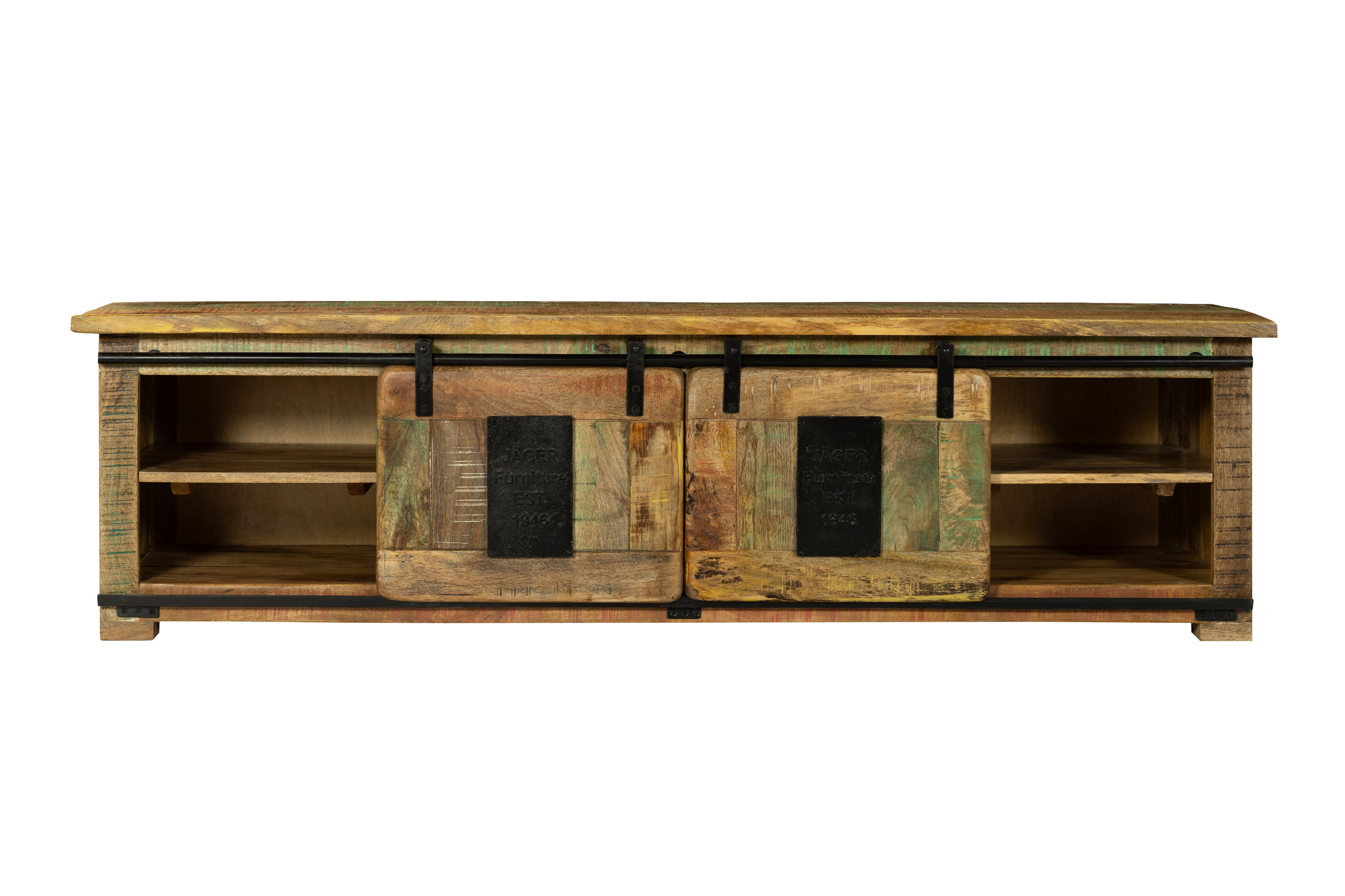 Lowboard Kommode TV-Board Mango massiv vielfarbig 180 x 50 x 55 cm LIBRO