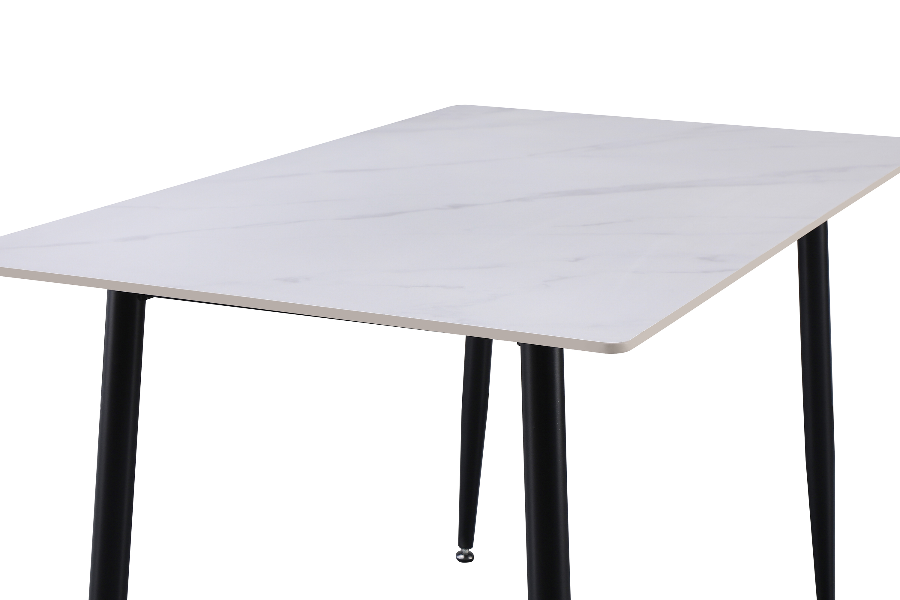 Esstisch Keramik weiß 140 x 80 Vierfuß-Gestell schwarz GÖTEBORG