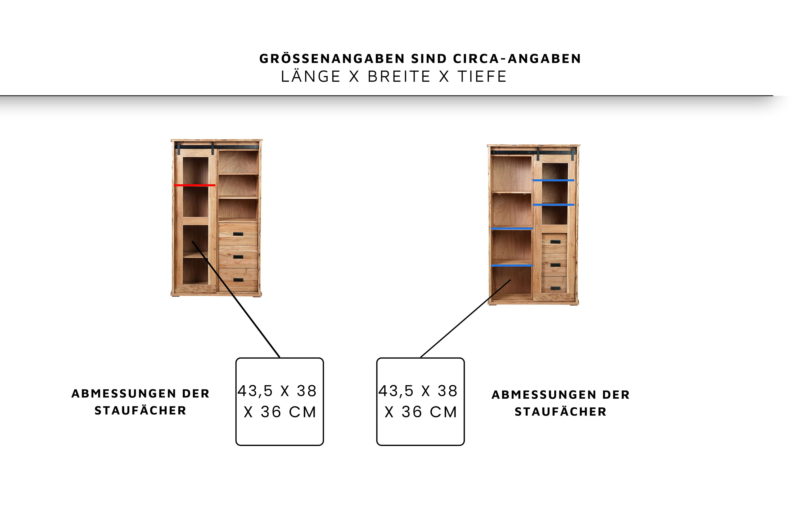 Highboard Baumkante 100 x 45 x 175 cm Akazienholz massiv naturfarben LIAN IV
