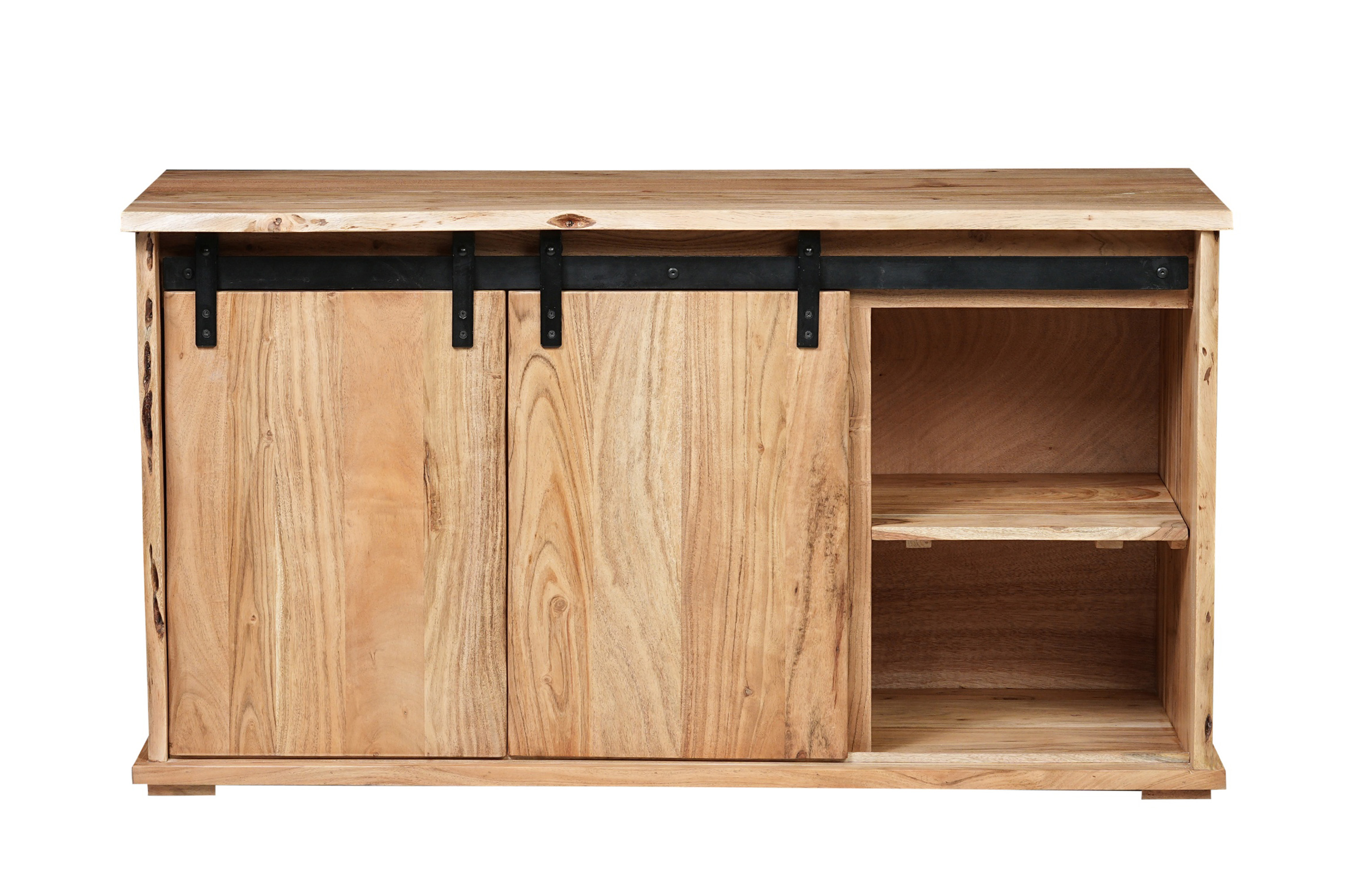 Lowboard Baumkante 128 x 45 x 70 cm Akazienholz massiv naturfarben LIAN IV