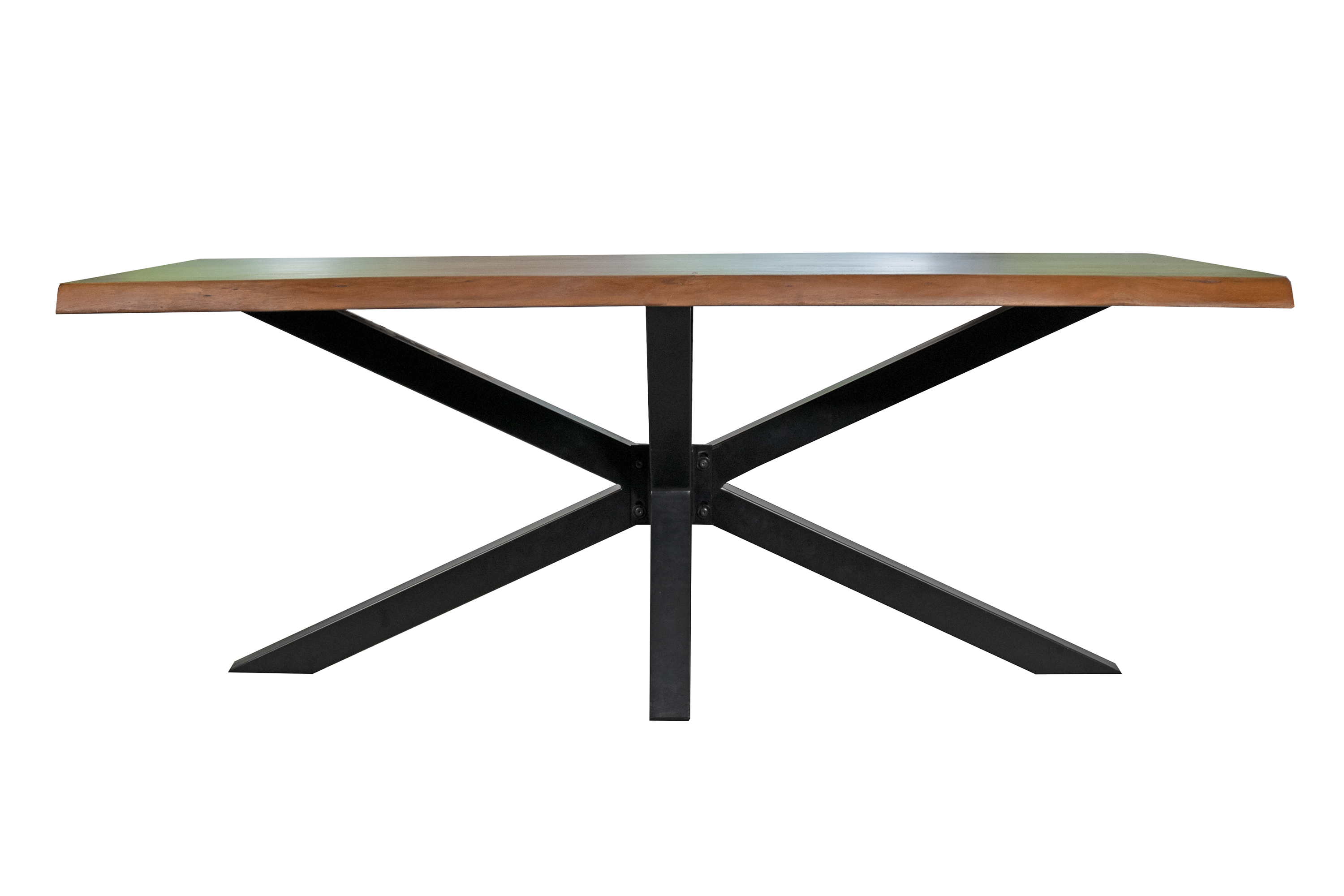 Esstisch Baumkante massiv Akazie Nussbaum 200 x 100 Spider-Gestell schwarz TIM Esstisch Baumkante massiv Akazie Nussbaum 200 x 100 Spider-Gestell schwarz TIM