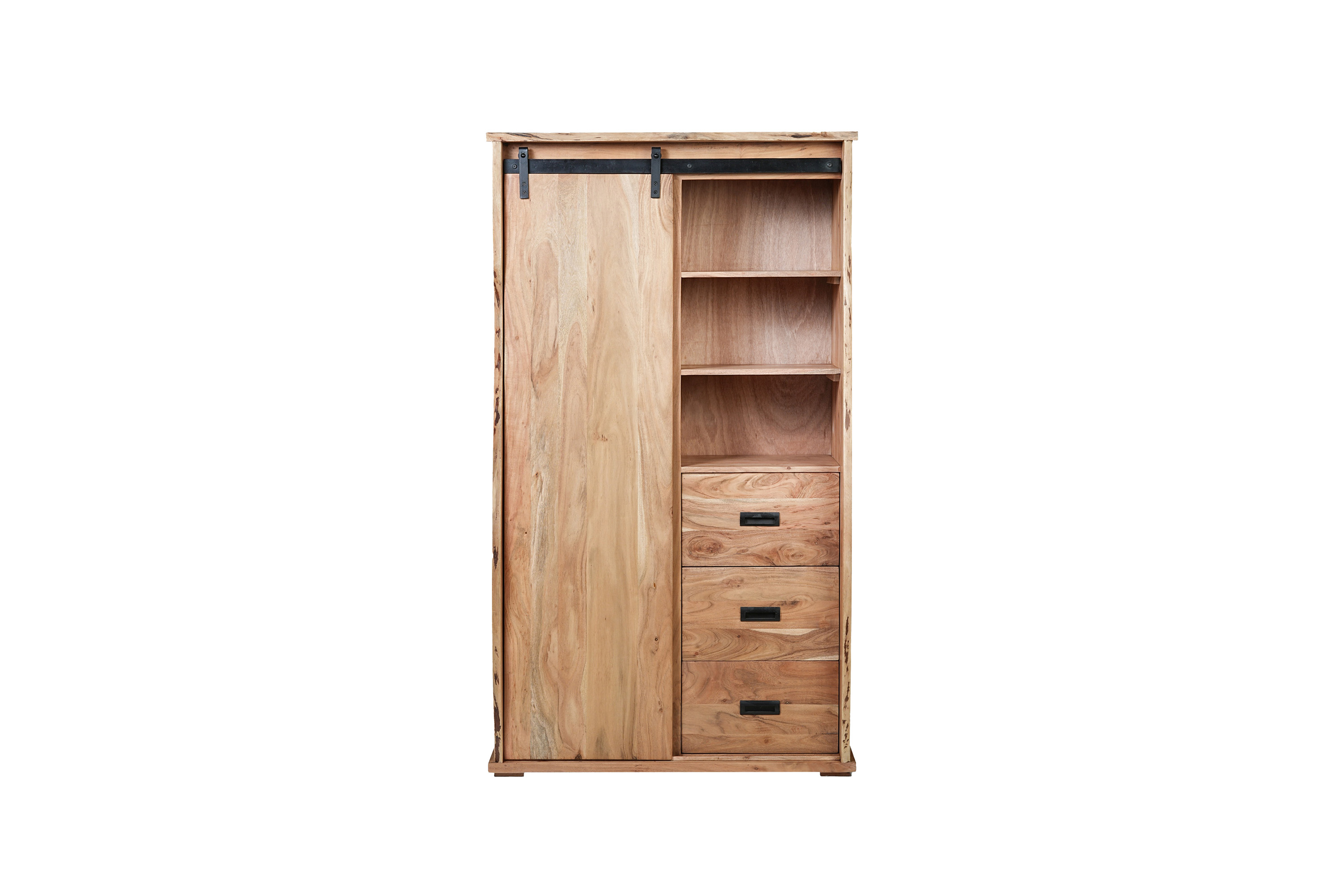 Kleiderschrank Baumkante 100 x 45 x 175 cm Akazienholz massiv naturfarben LIAN I