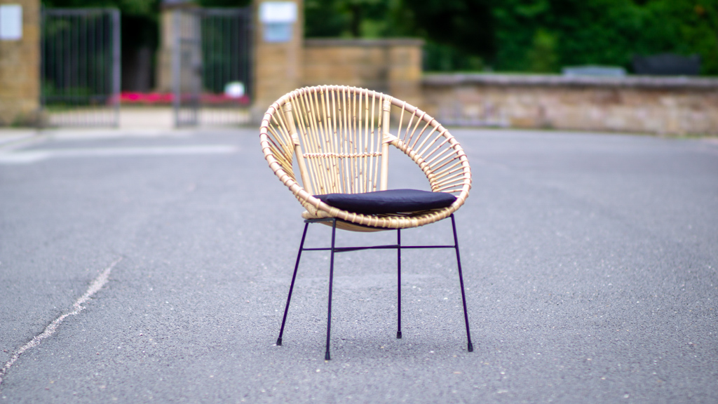 Esszimmerstuhl Korbstuhl Rattan Farbe natur inkl. Sitzkissen GENUA