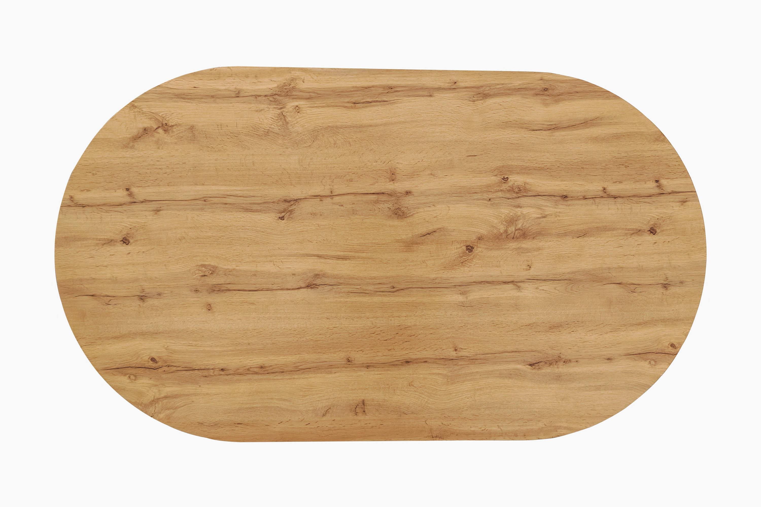 Esstisch 160 x 90 cm Holz Wildeiche-Optik gerade Kante oval V-Gestell OVI
