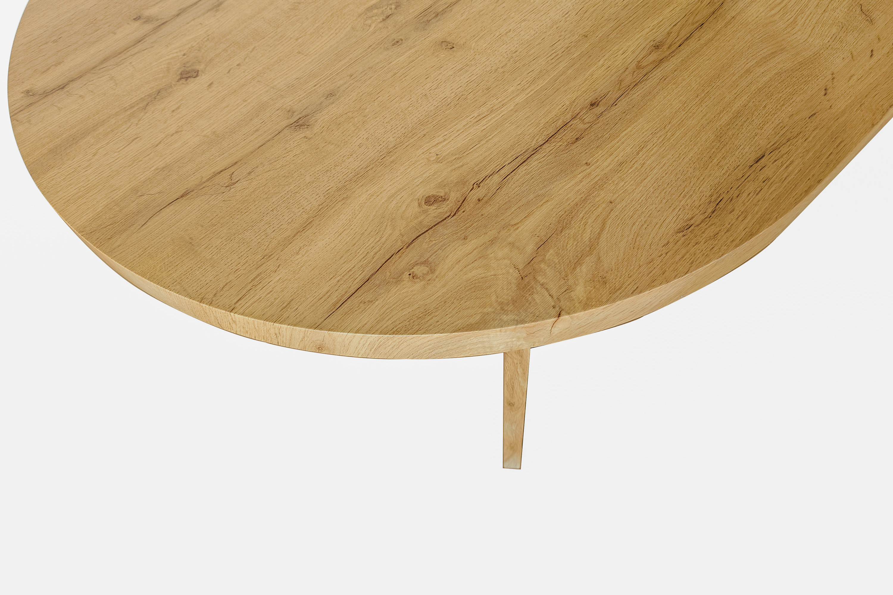 Esstisch 160 x 90 cm Holz Wildeiche-Optik gerade Kante oval V-Gestell OVI