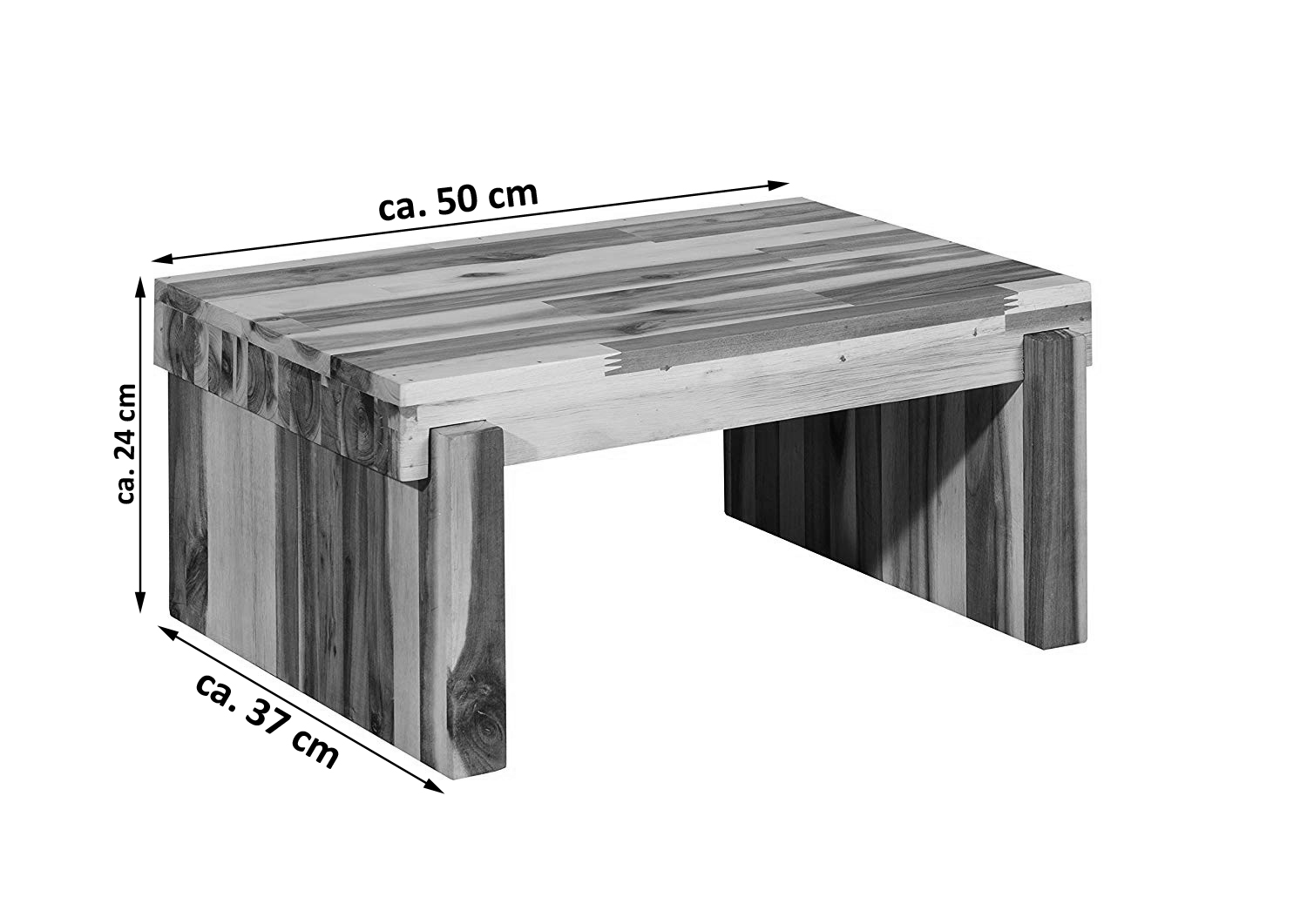 Nachttisch 50 x 37 cm Massivholz Akazie Nachtkonsole CASANOVA