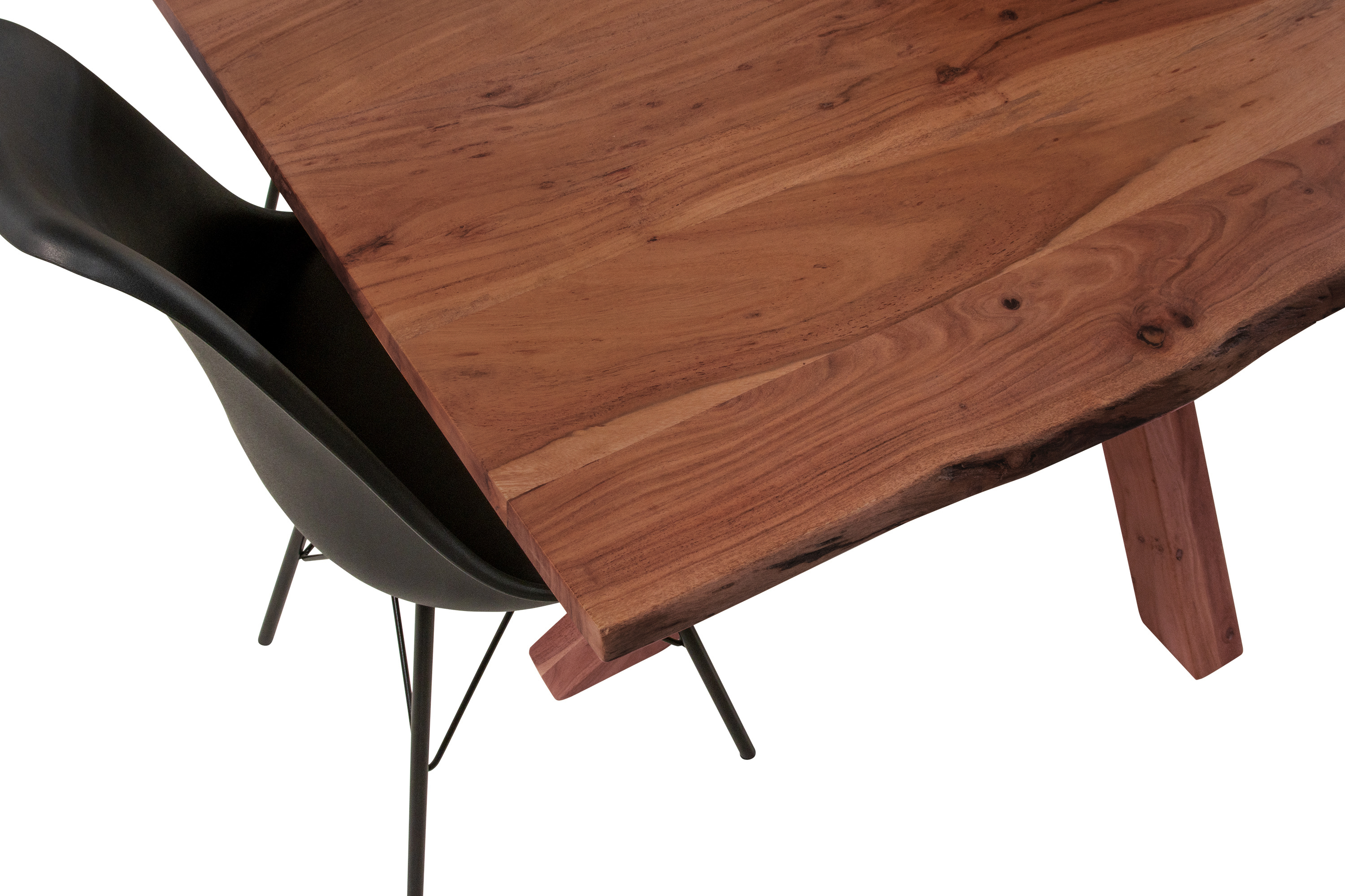 Esstisch Baumkante massiv Akazie nussbaum 240 x 100 cm Spider-Gestell Holz nussbaum PRAG