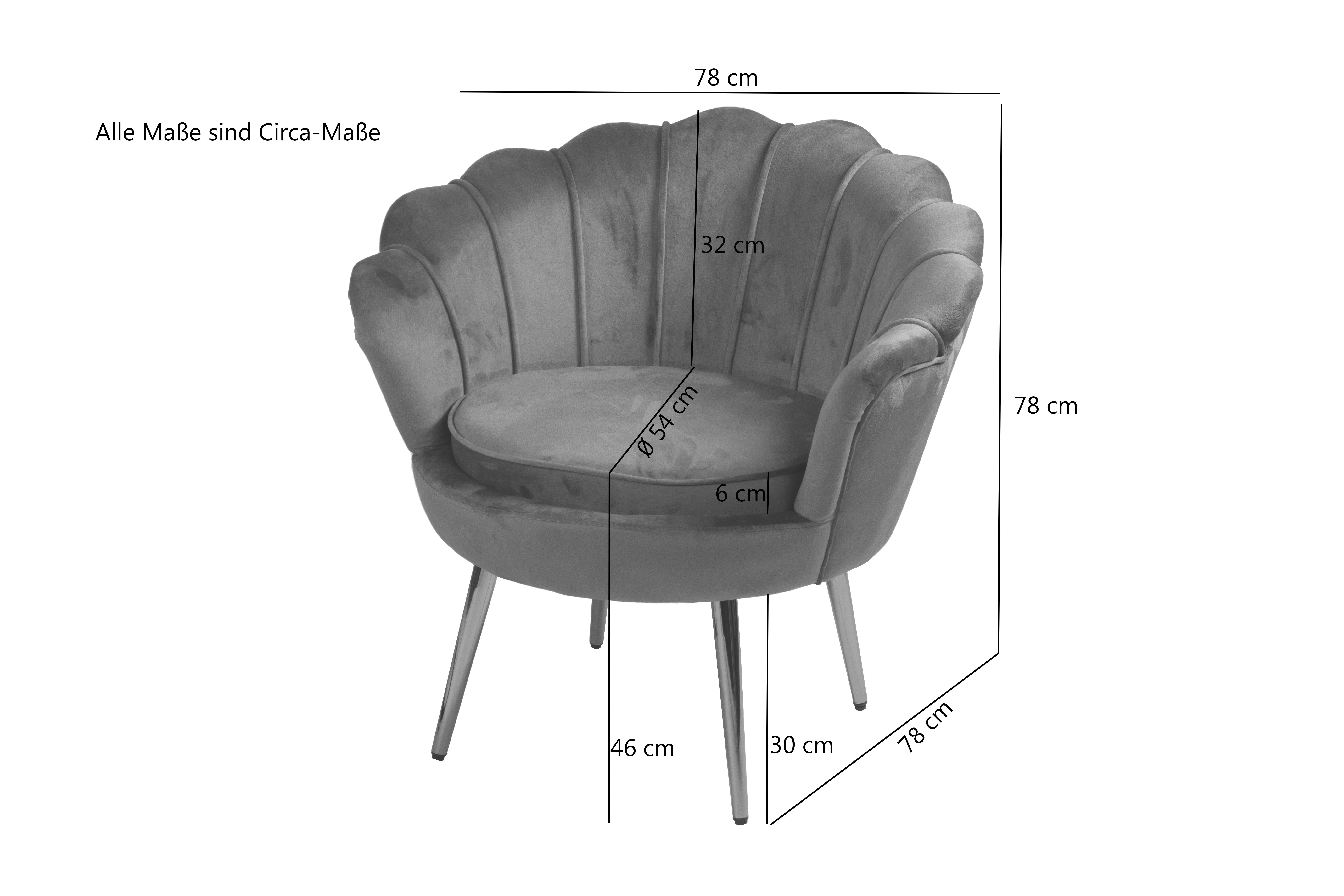  Armlehnsessel Polstersessel Samt Schwarz Retro-Look BIG CHAIR