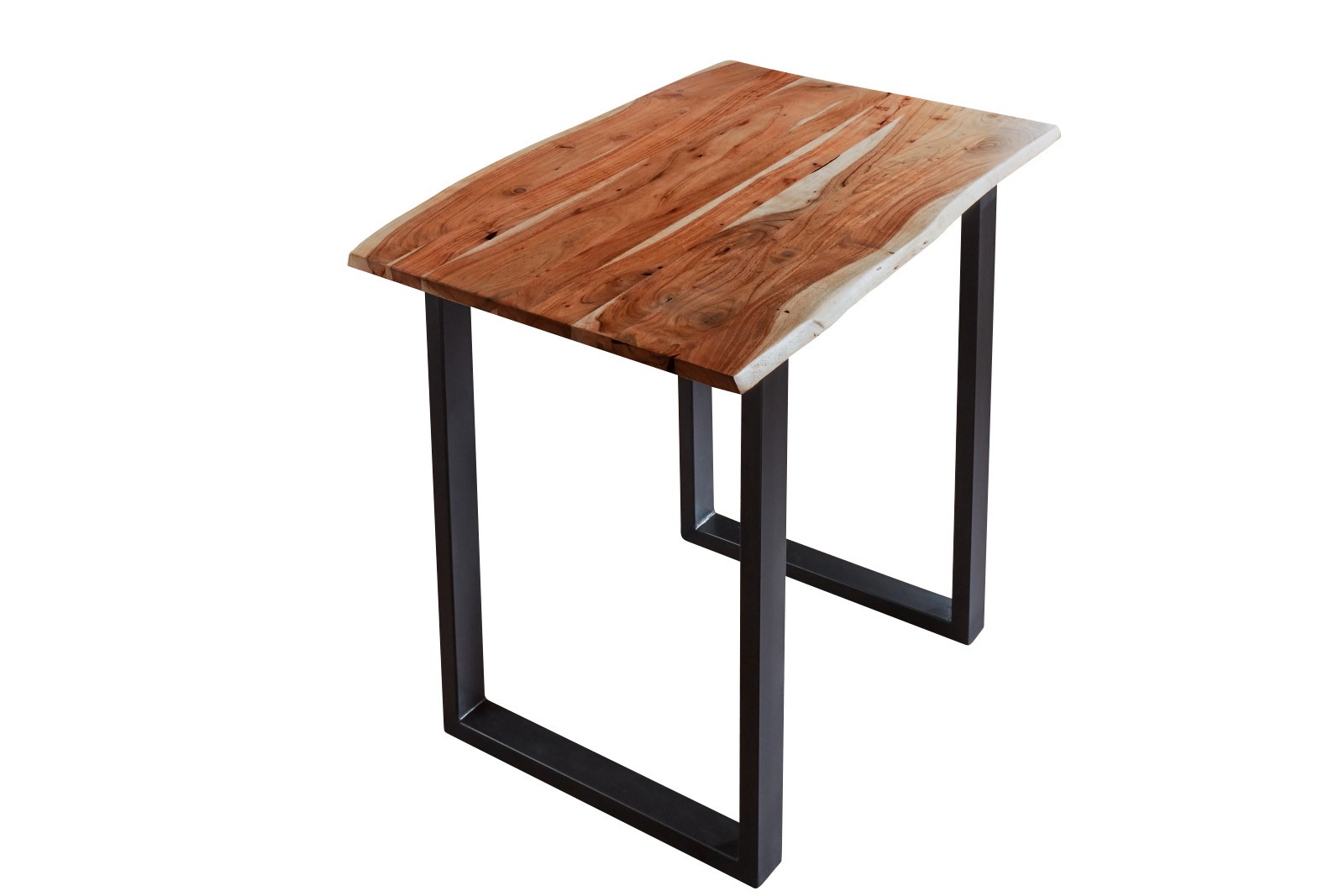  Bartisch Baumkante massiv Akazie nussbaum 120 x 80 schwarz Quebec