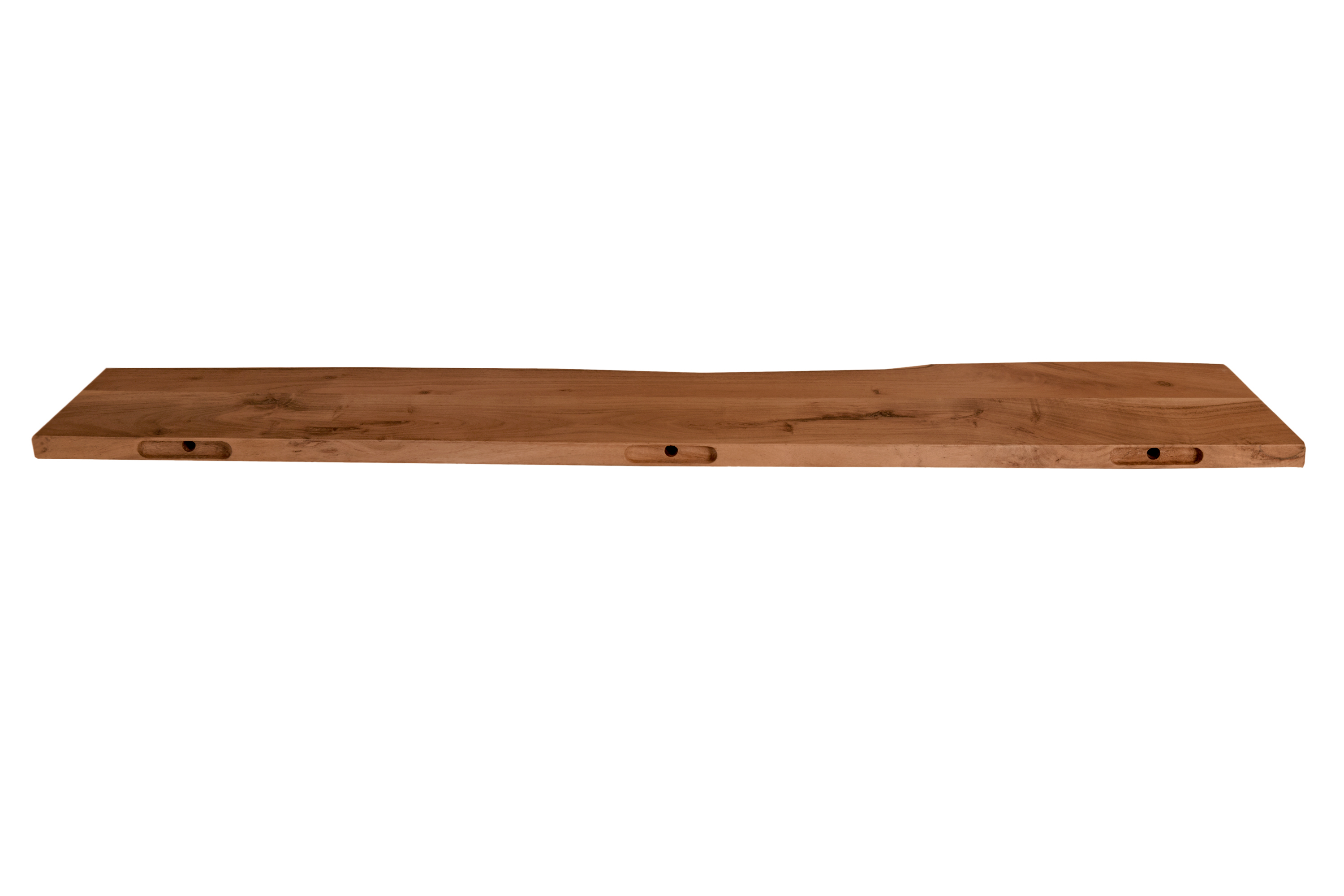 Steckboard mit Baumkante Wandregal Akazie massiv nussbaum lackiert 110 x 20 Amanda
