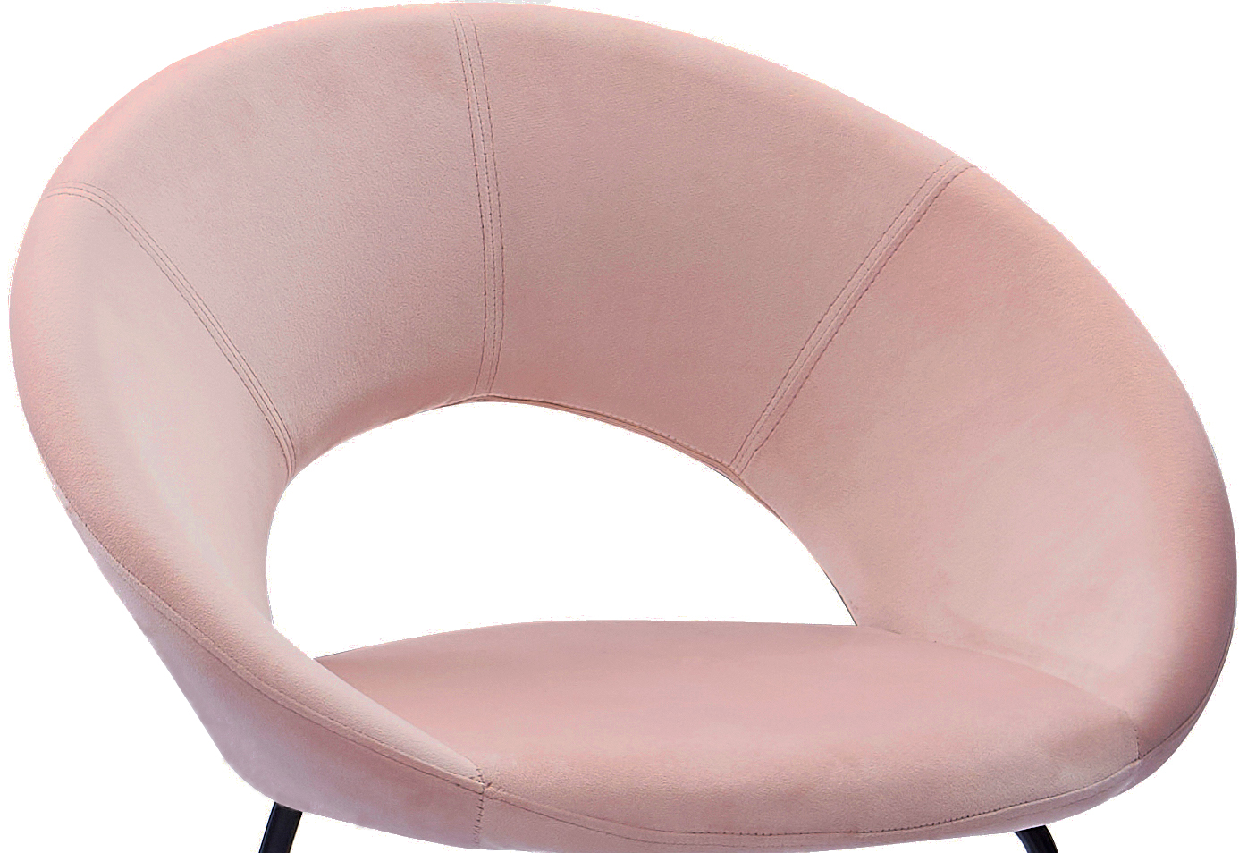  Schalenstuhl Samtbezug rosa Gestell schwarz LENNY