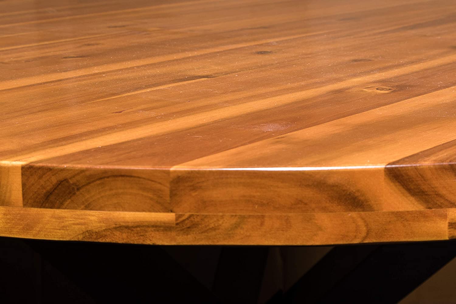  Esszimmertisch rund 120 cm cognacfarben Akazienholz ISABELLA