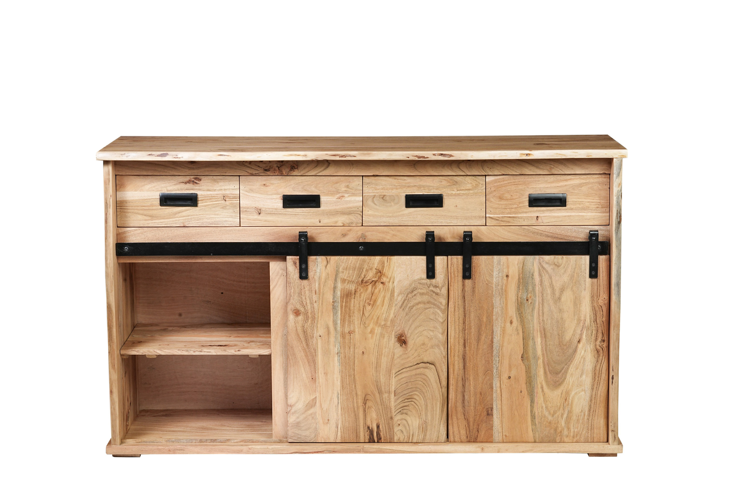 Sideboard Baumkante 150 x 45 x 90 cm Akazienholz massiv naturfarben LIAN II