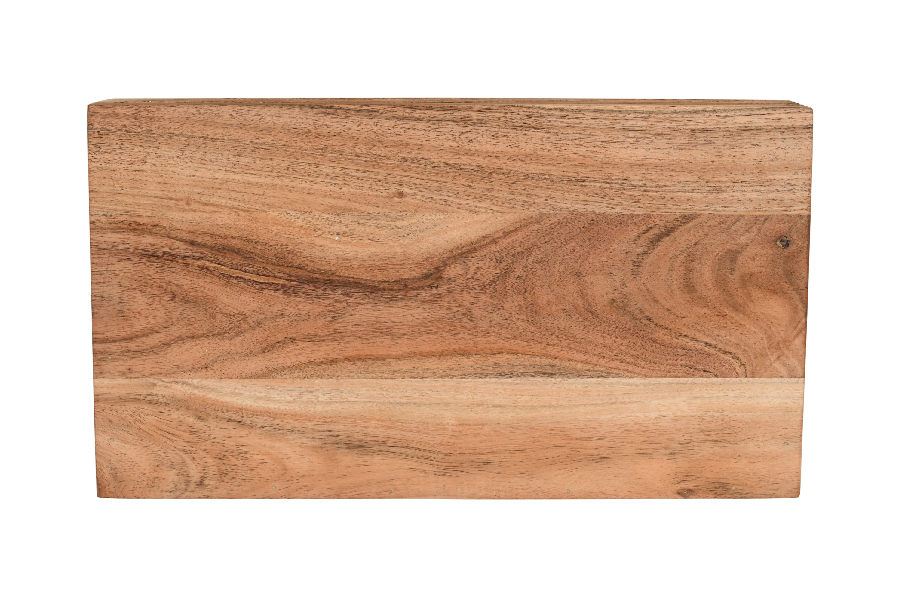 Steckboard mit Baumkante Schubladenregal Akazie massiv natur gerillt 45 x 25 x 8 cm LEONA