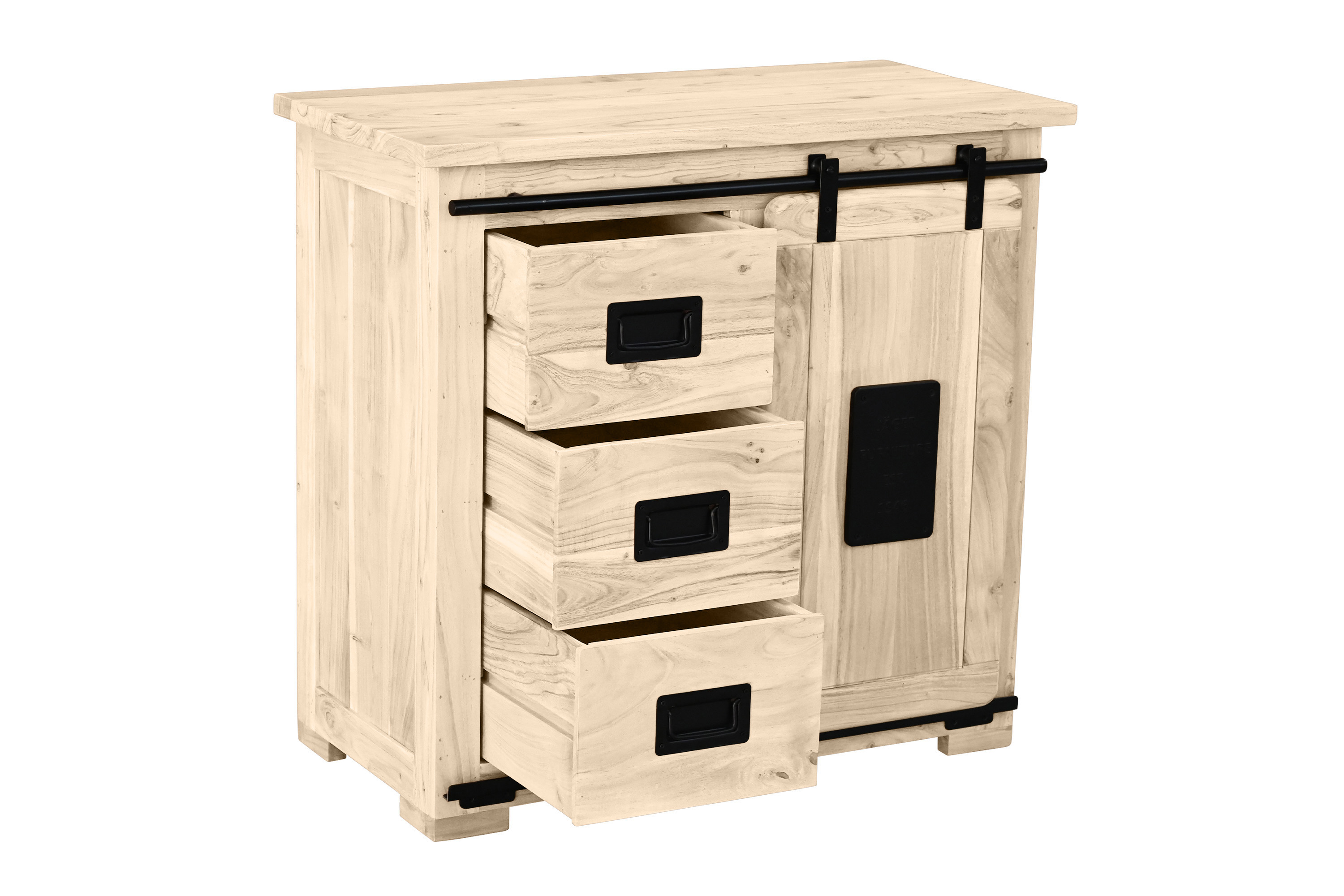 Sideboard Kommode Akazie massiv 90 x 45 x 85 cm eiche LIBRO
