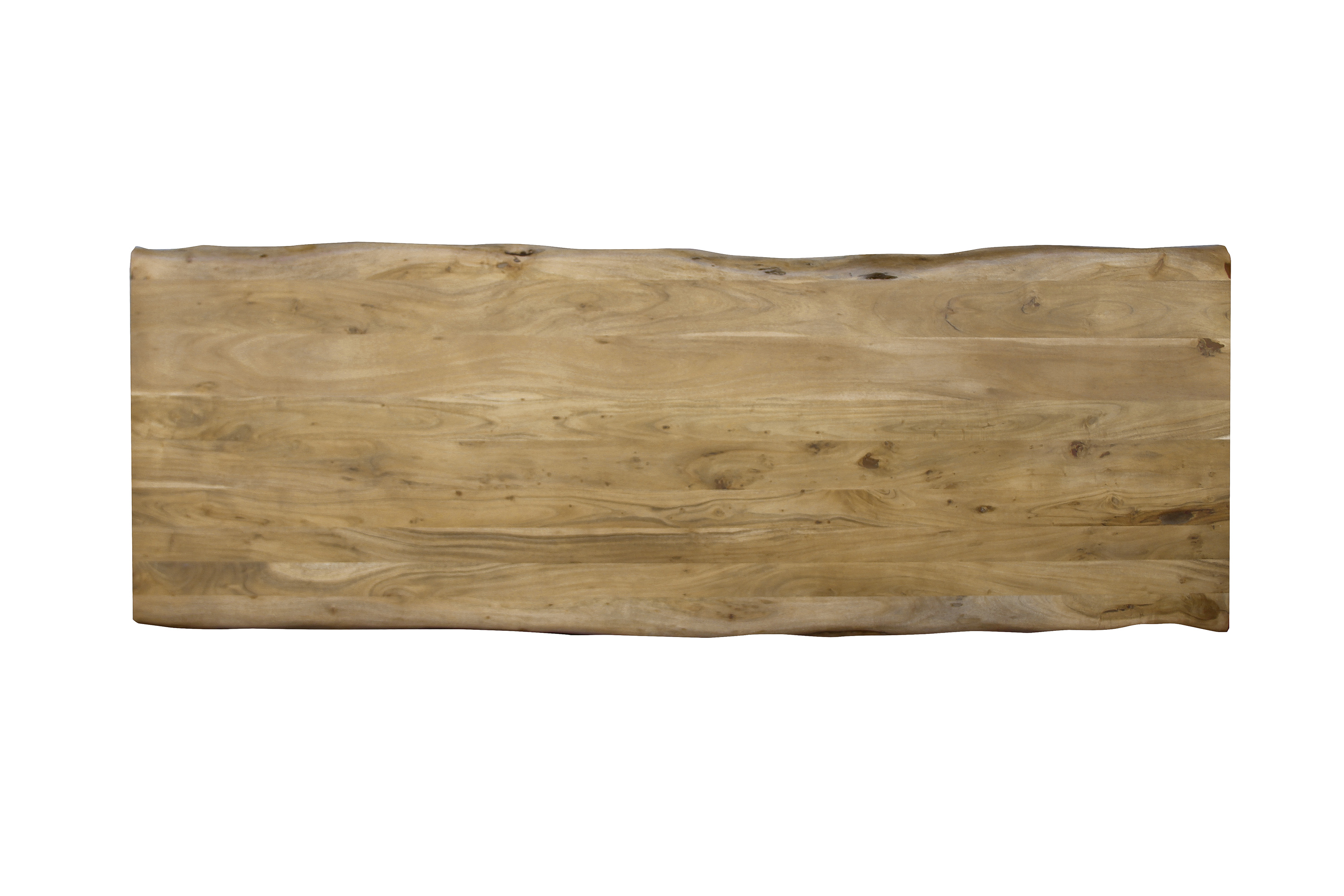 Esstisch Baumkante Akazie massiv Eiche 280 x 100 U-Gestell weiß CALI
