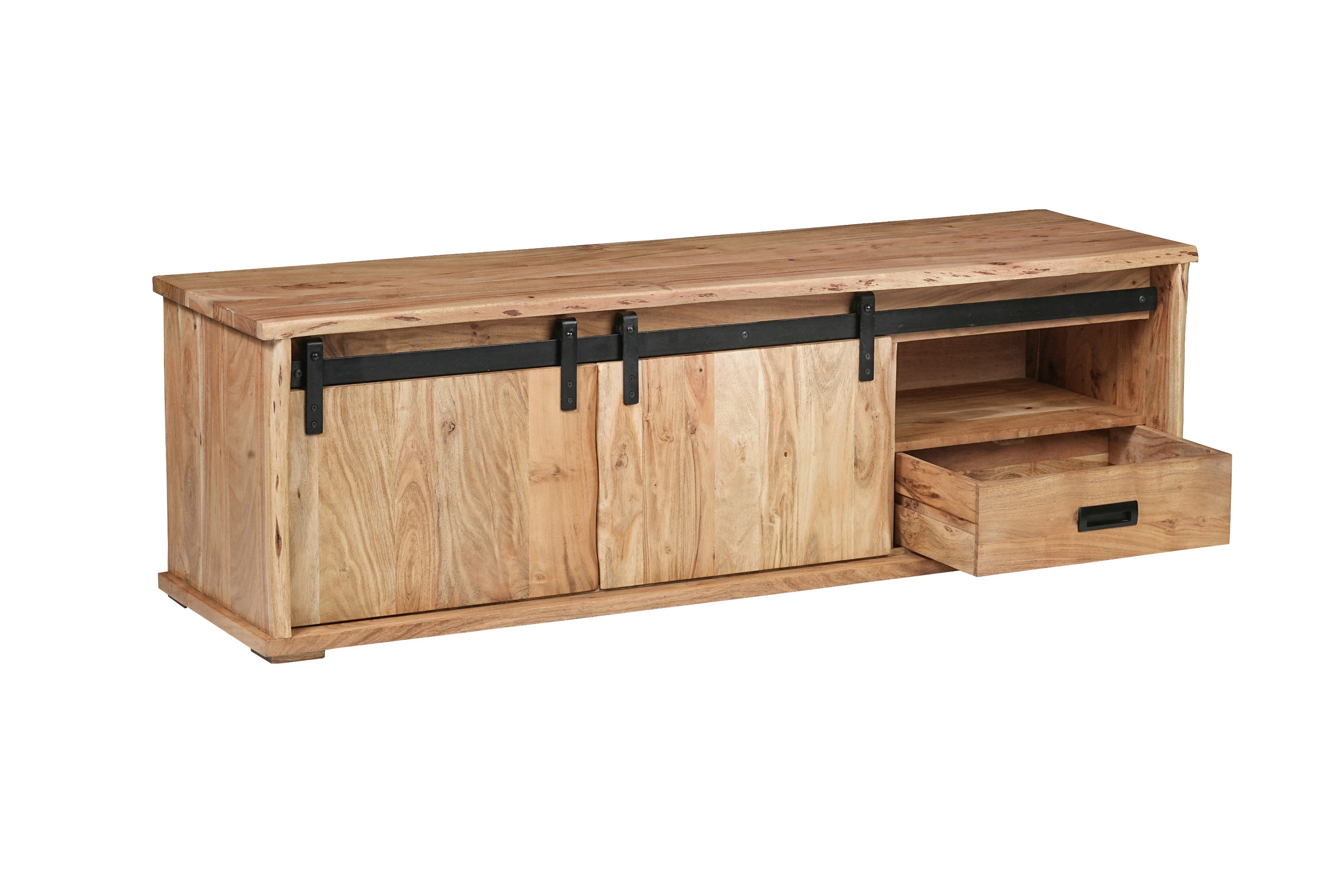 Lowboard Baumkante 160 x 45 x 50 cm Akazienholz massiv naturfarben LIAN III