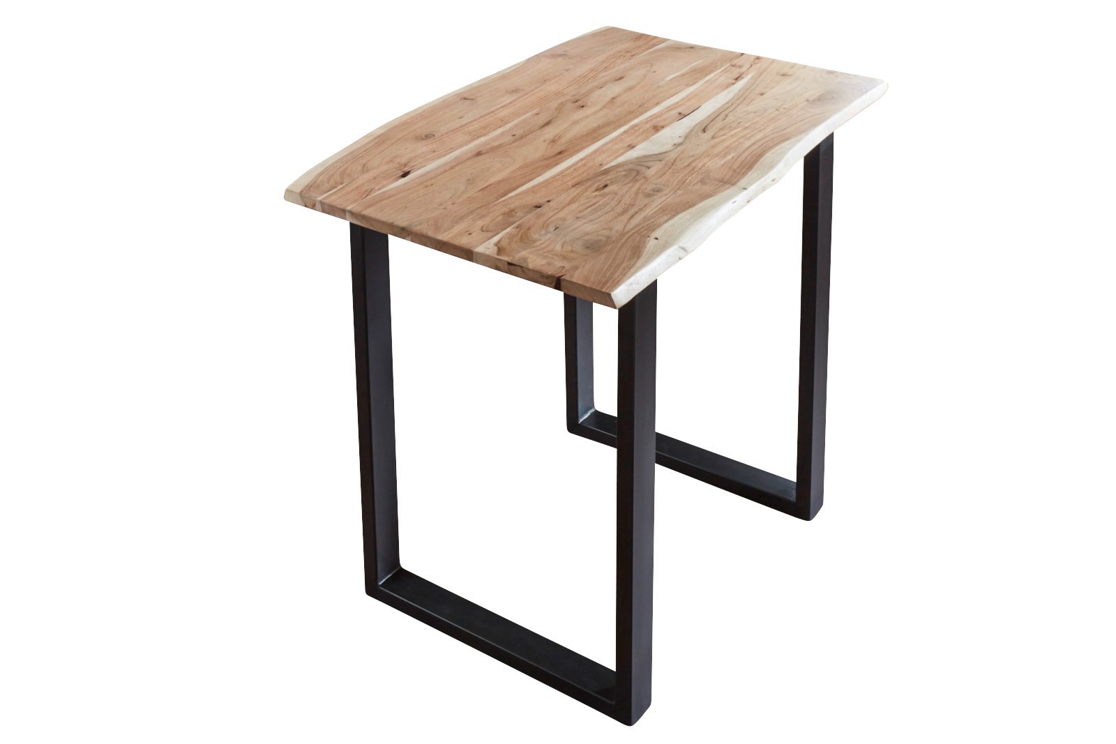 Bartisch Baumkante massiv Akazie natur 120 x 80 schwarz Quebec