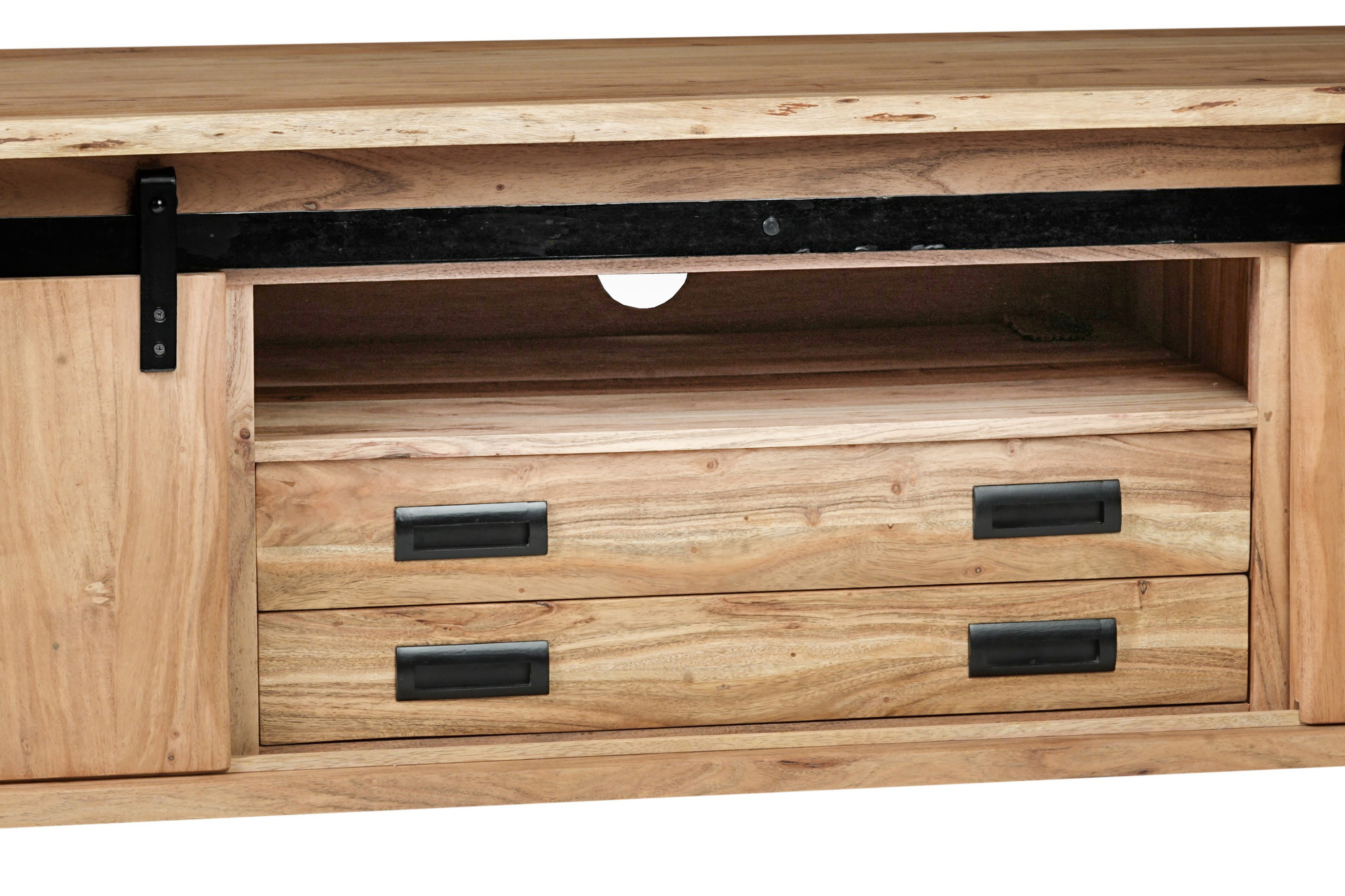 Lowboard Baumkante 180 x 55 x 50 cm Akazienholz massiv naturfarben LIAN I