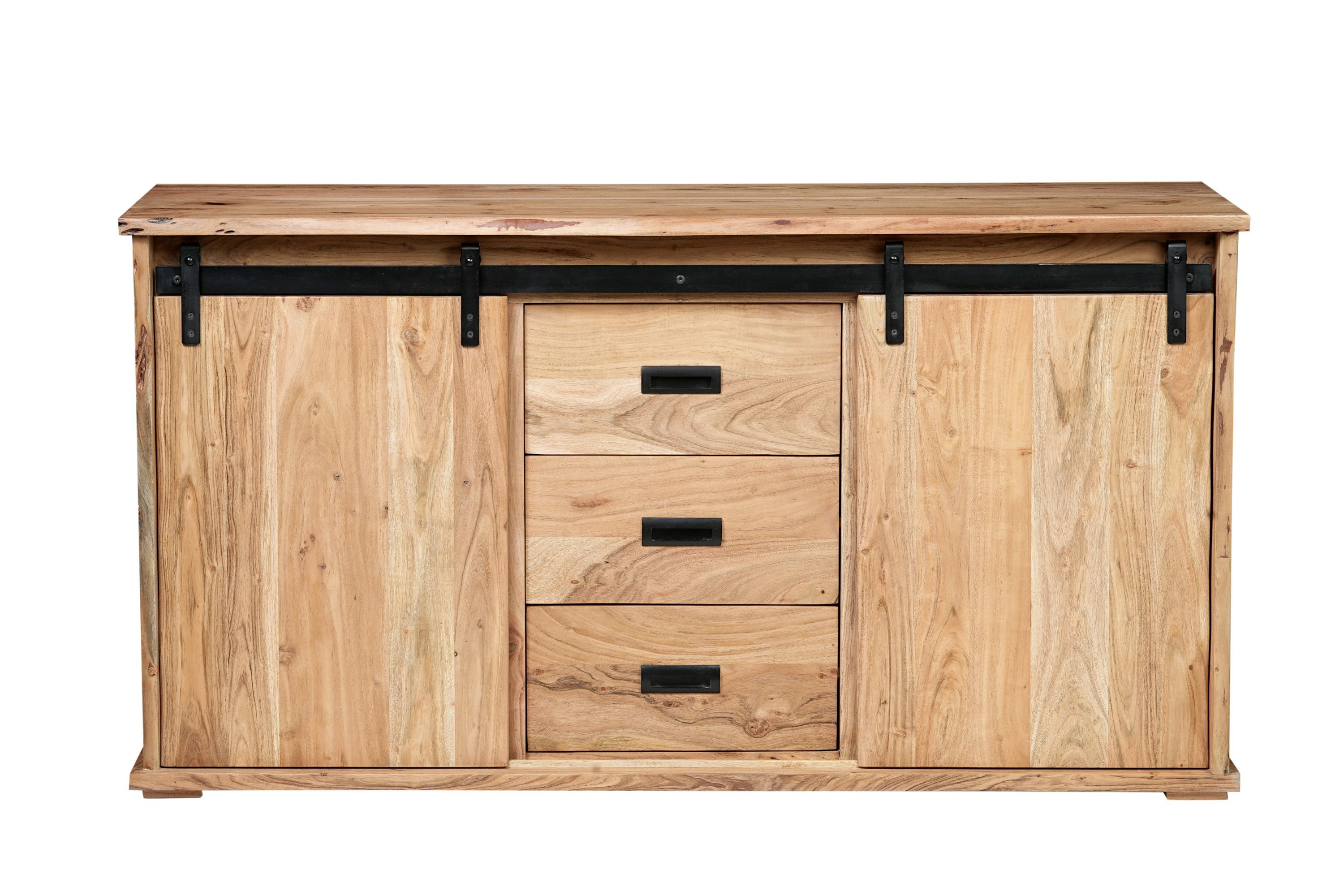 Sideboard Baumkante 150 x 45 x 80 cm Akazienholz massiv naturfarben LIAN I