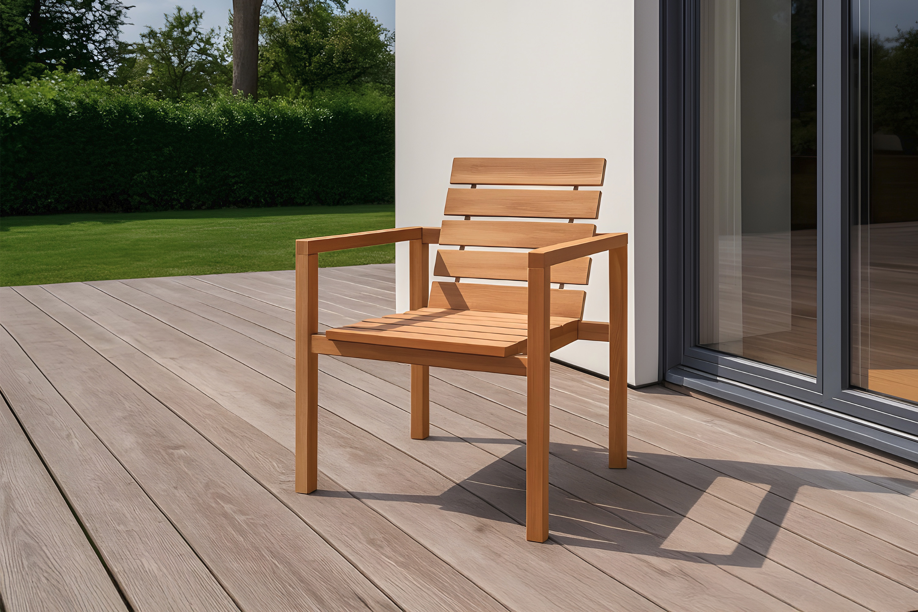 Teak Gartensessel mit Armlehnen FREETOWN (2er Set)