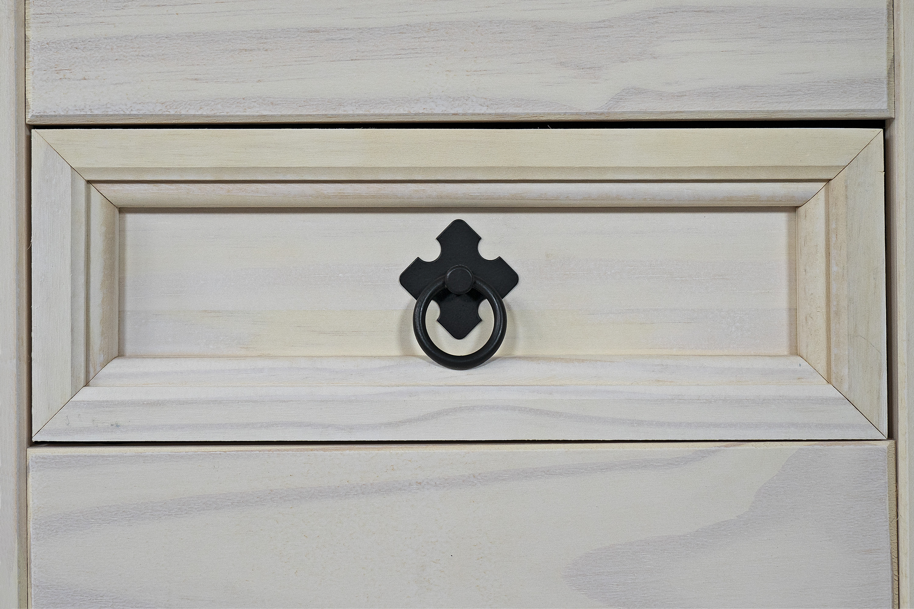  Sideboard Kommode 132 x 84 x 44 cm Pinienholz weiß hongifarben lasiert MEXICO