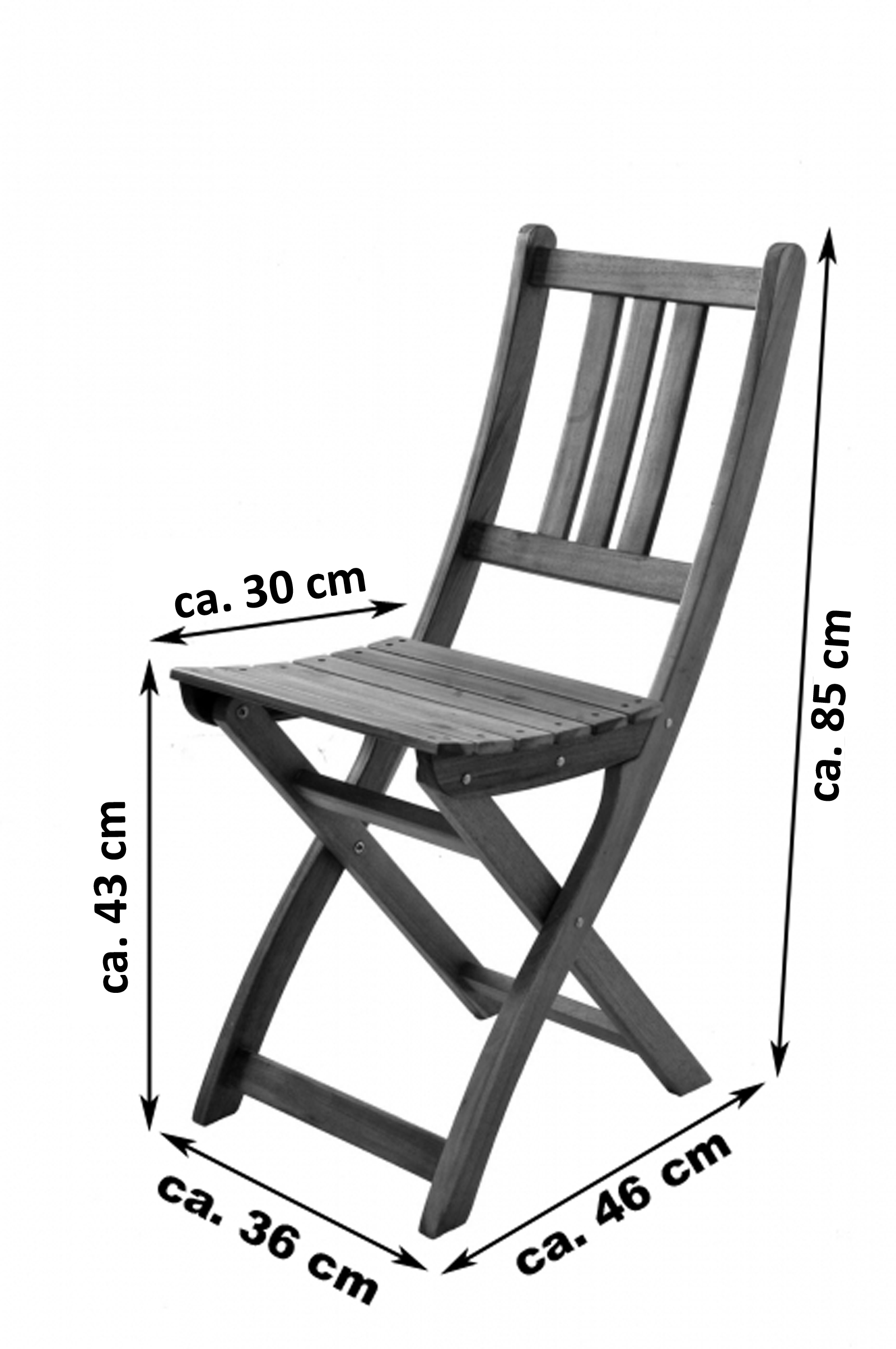  Balkonmöbel Set 3tlg Akazie Klapptisch 120 x 70 cm PEDRO/BLOOM