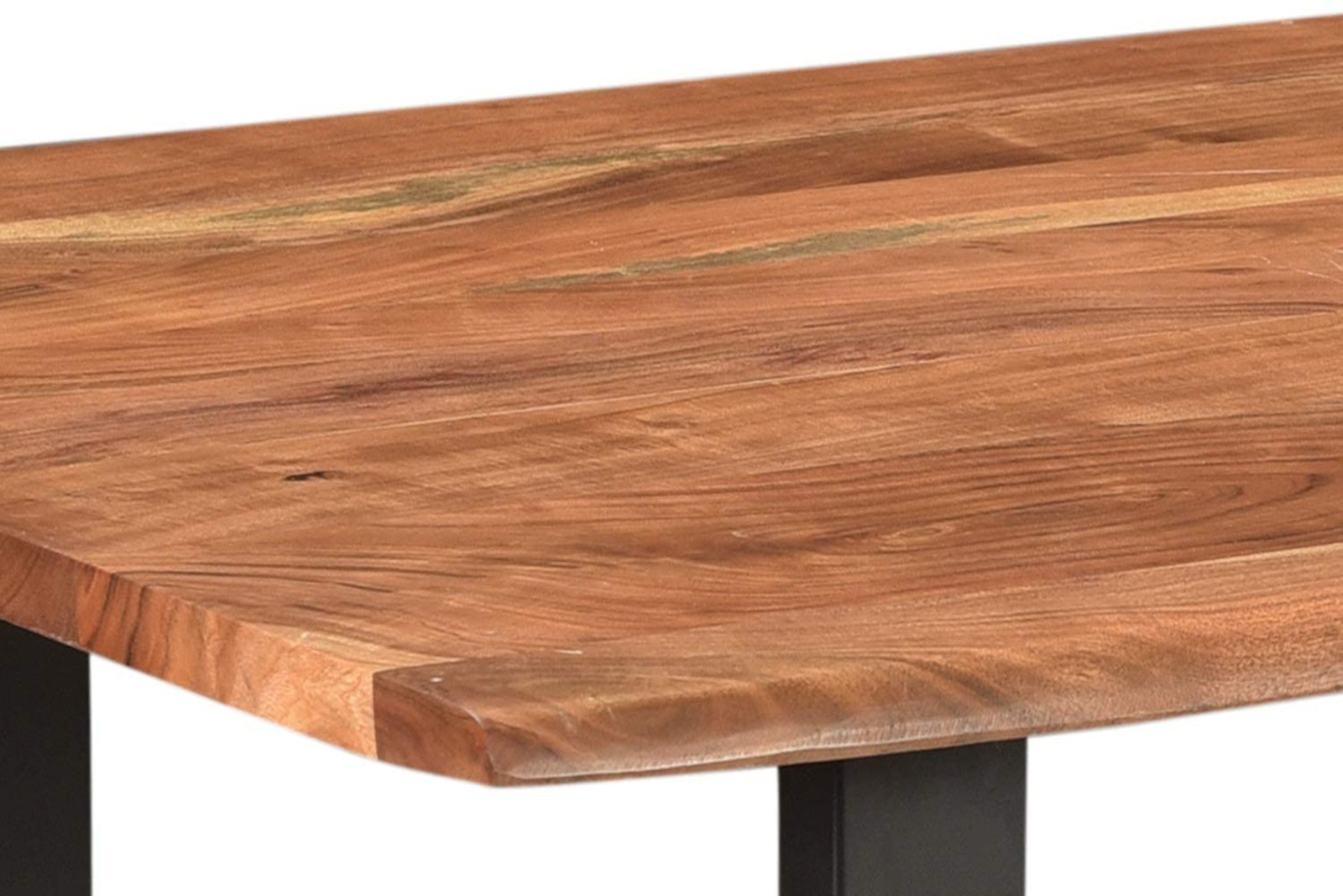  Esstisch Baumkante massiv Akazie natur 130 x 75 cm U-Gestell schwarz INSA