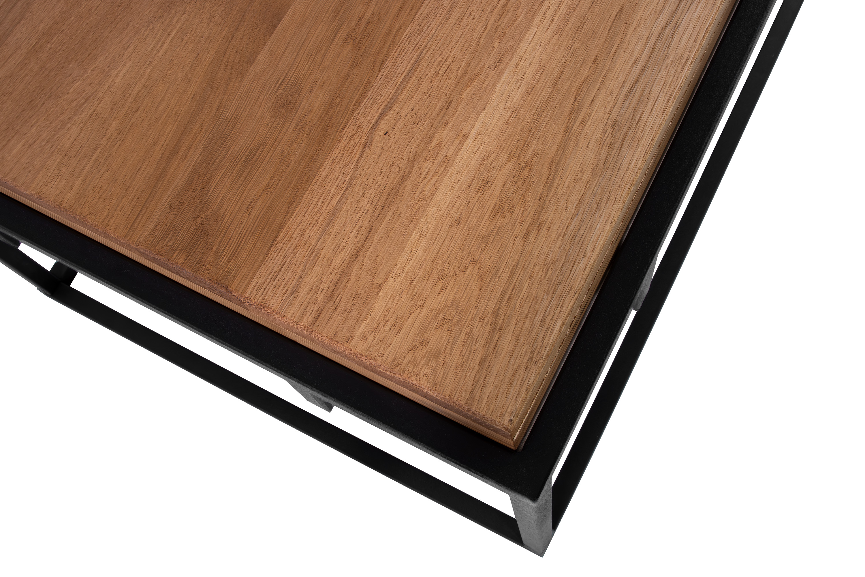 Couchtisch Industrial-Design Wildeiche massiv 110x60 cm schwarz RETTKE