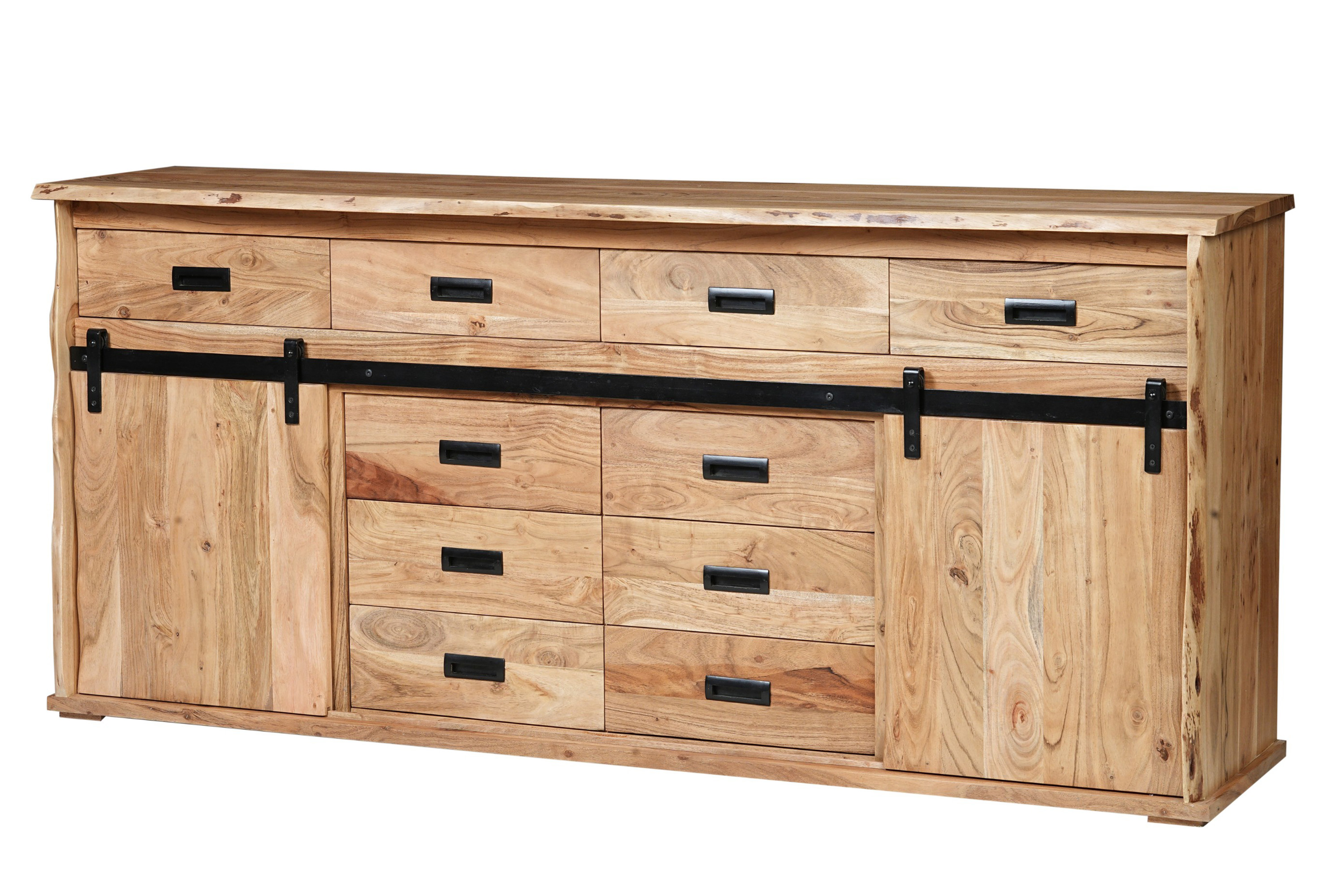Sideboard Baumkante 200 x 45 x 90 cm Akazienholz massiv naturfarben LIAN IV