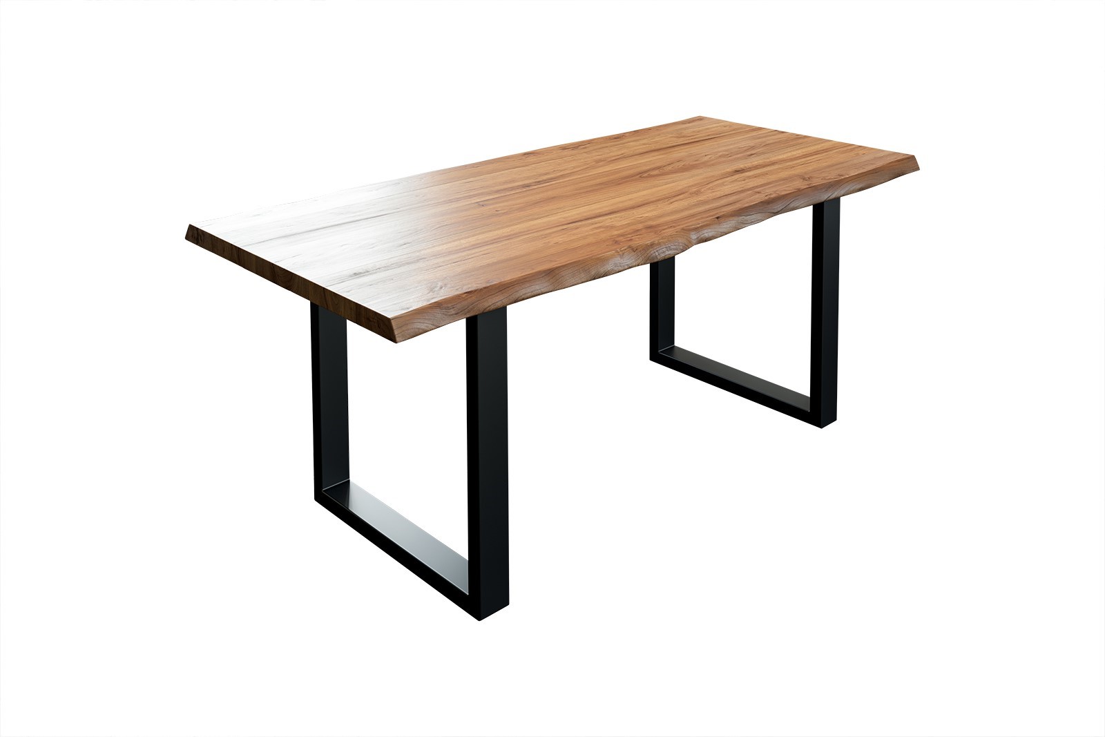  Esstisch Baumkante massiv Akazie natur 120 x 80 schwarz LIAM