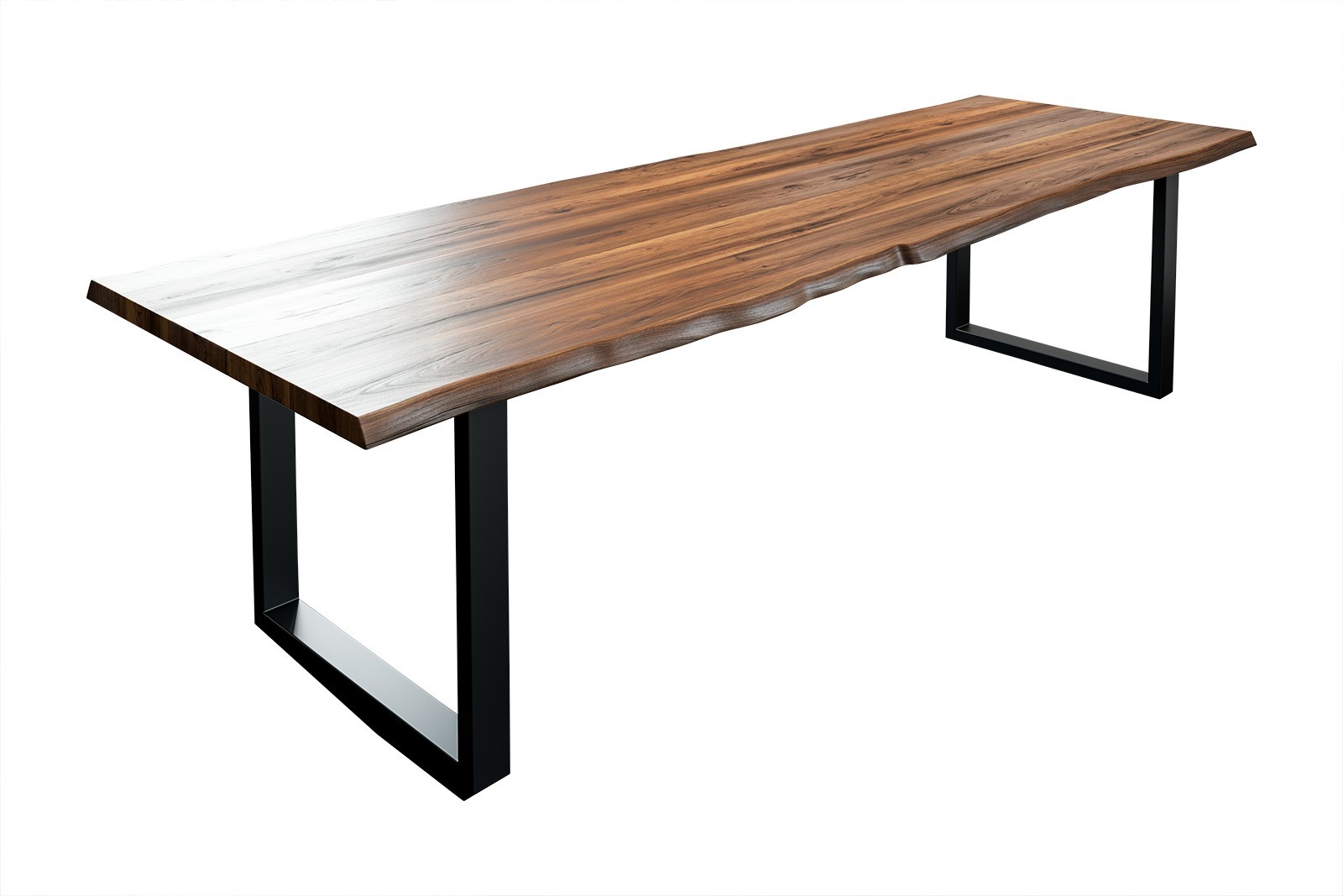  Esstisch Baumkante massiv Akazie nussbaum 280 x 100 schwarz LIAM