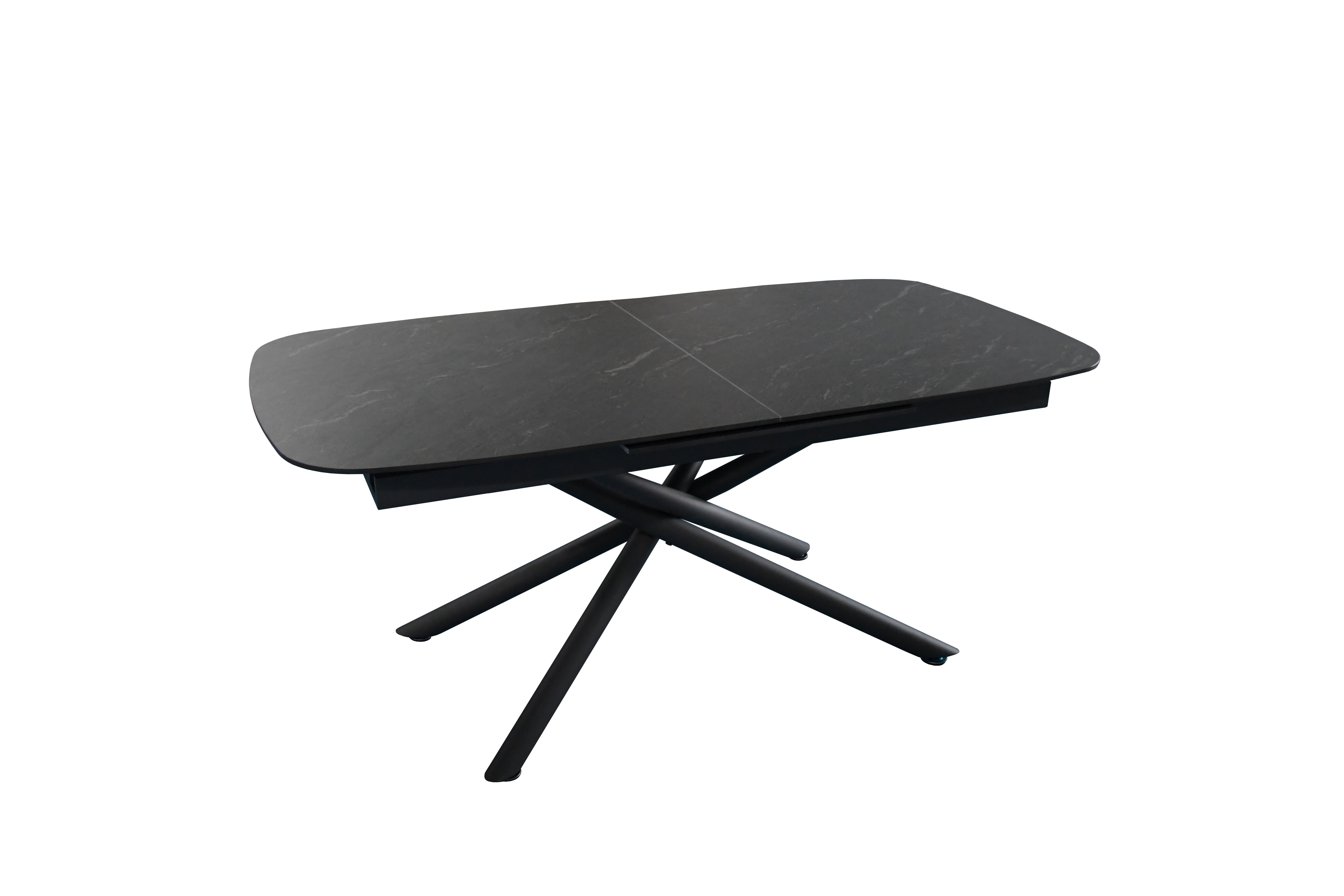 Esstisch Keramik 180 (240) x 90 mit ausziehbar schwarz Mikado-Gestell MELODIE