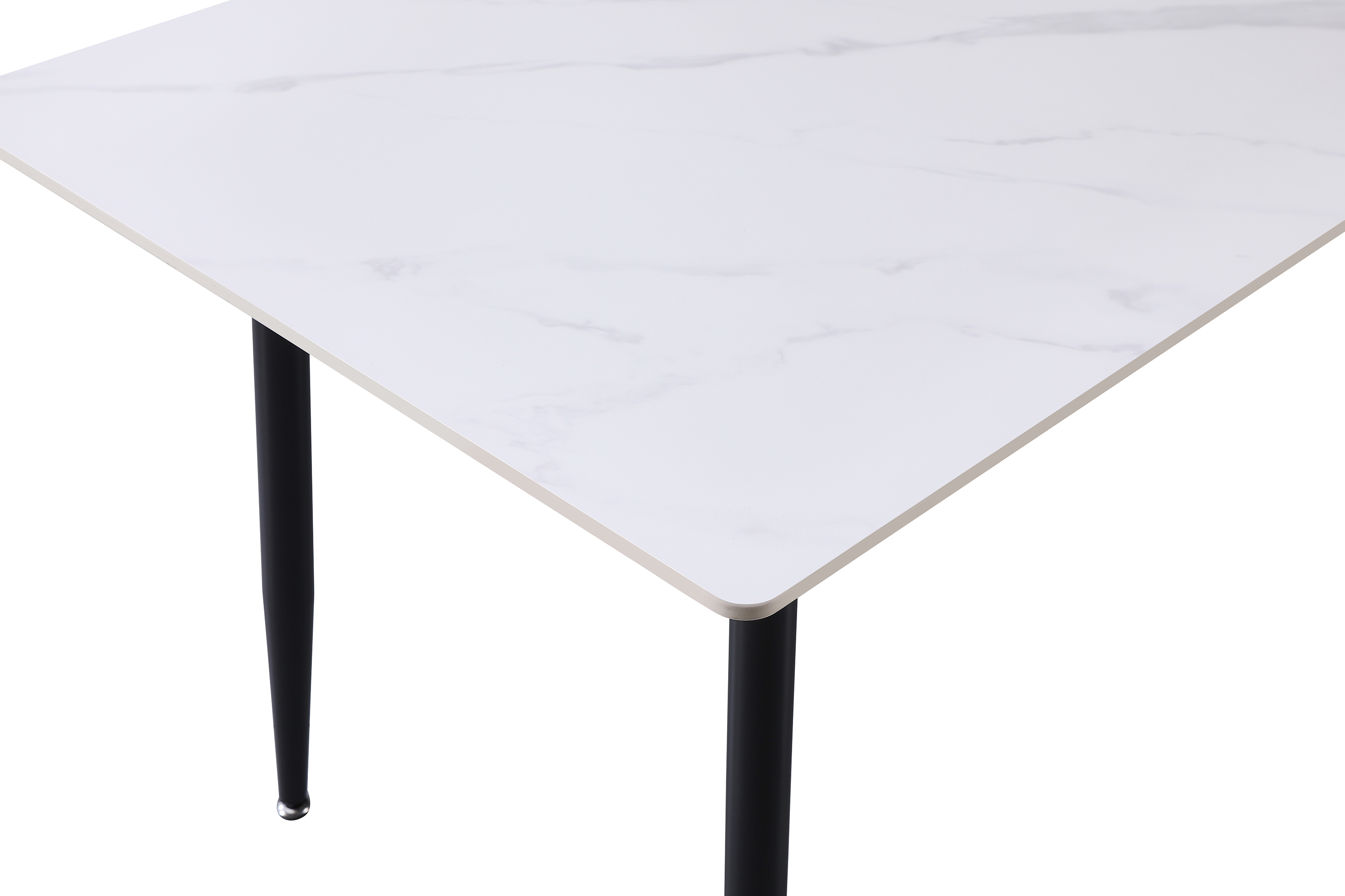Esstisch Keramik weiß 140 x 80 Vierfuß-Gestell schwarz GÖTEBORG