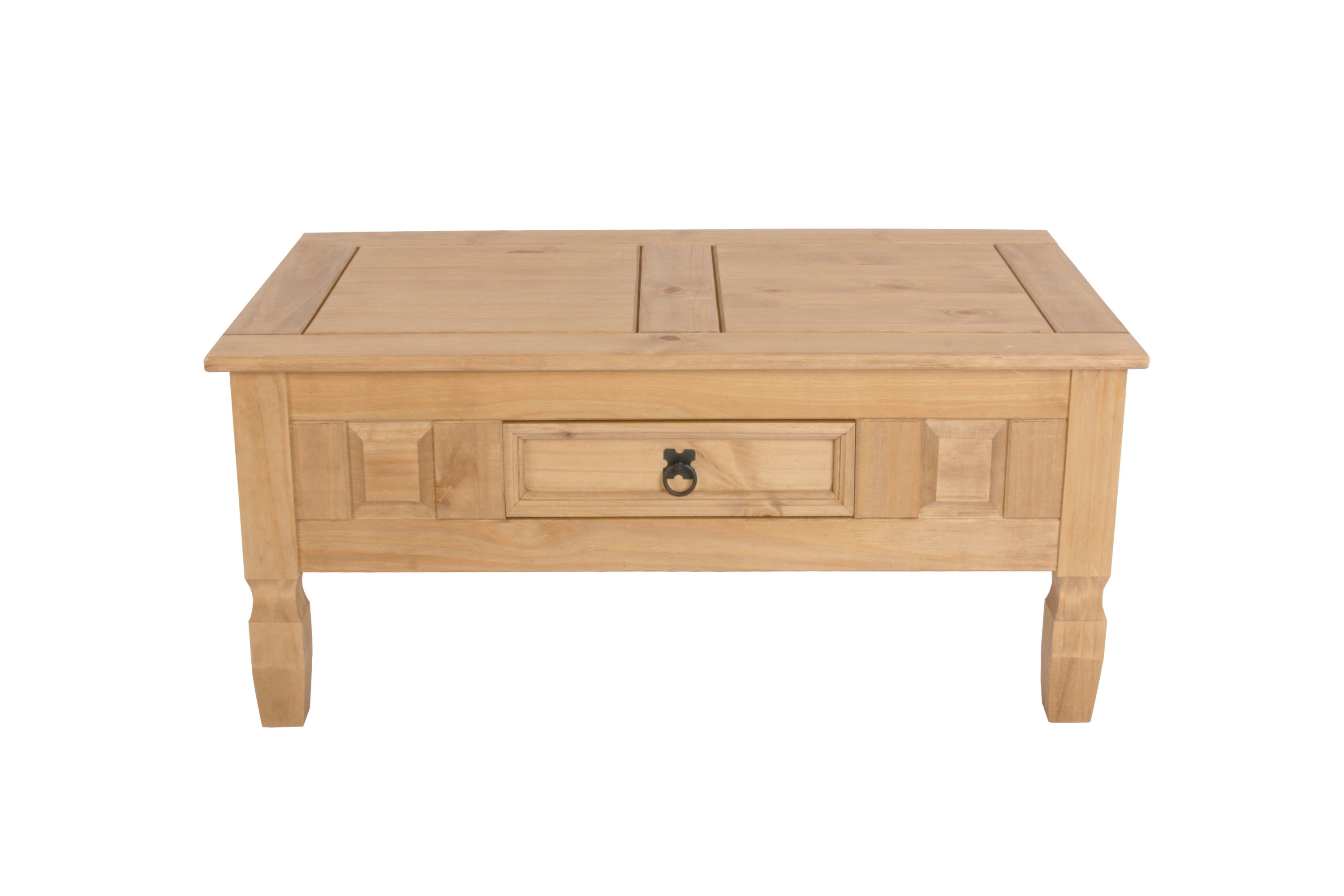 Couchtisch 100 x 60 cm mit Schublade massiv Kiefer natur MEXICO