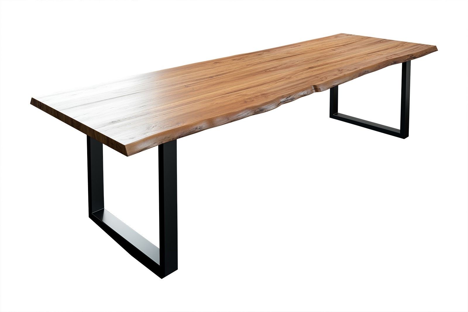  Esstisch Baumkante massiv Akazie natur 300 x 100 schwarz LIAM